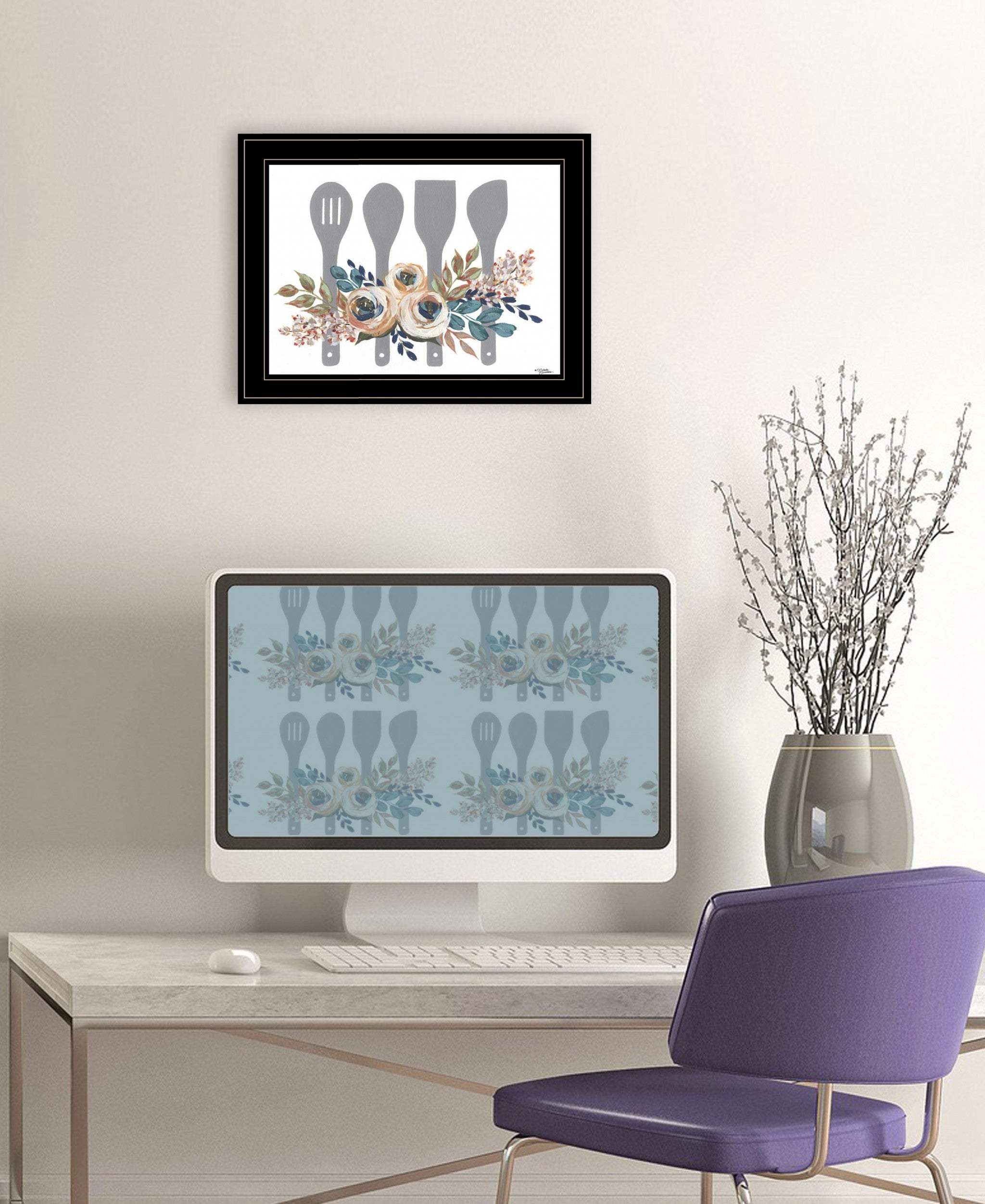 Fall Floral Baking Utensils 2 Black Framed Print Kitchen Wall Art - Image 6