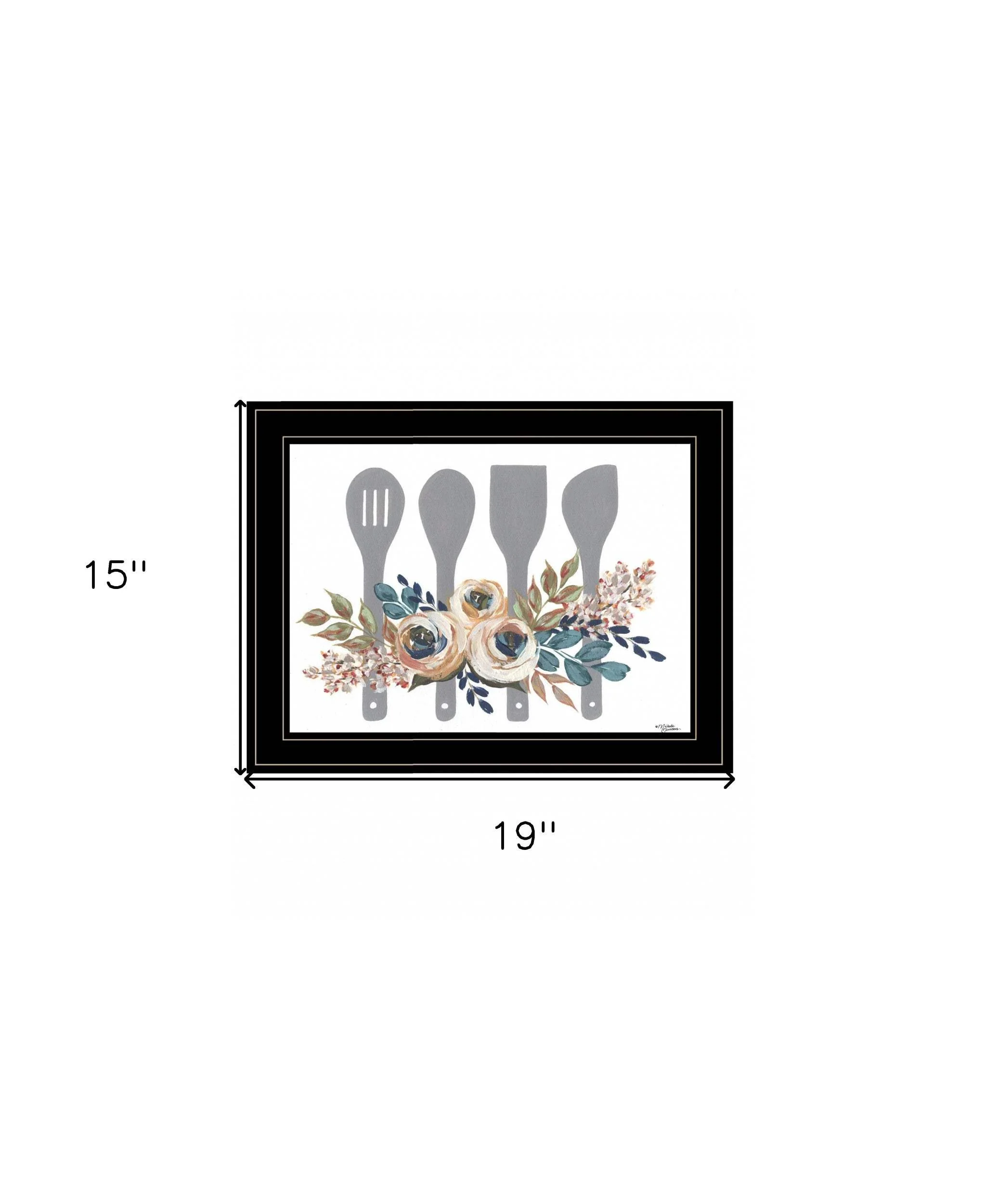 Fall Floral Baking Utensils 2 Black Framed Print Kitchen Wall Art - Image 7