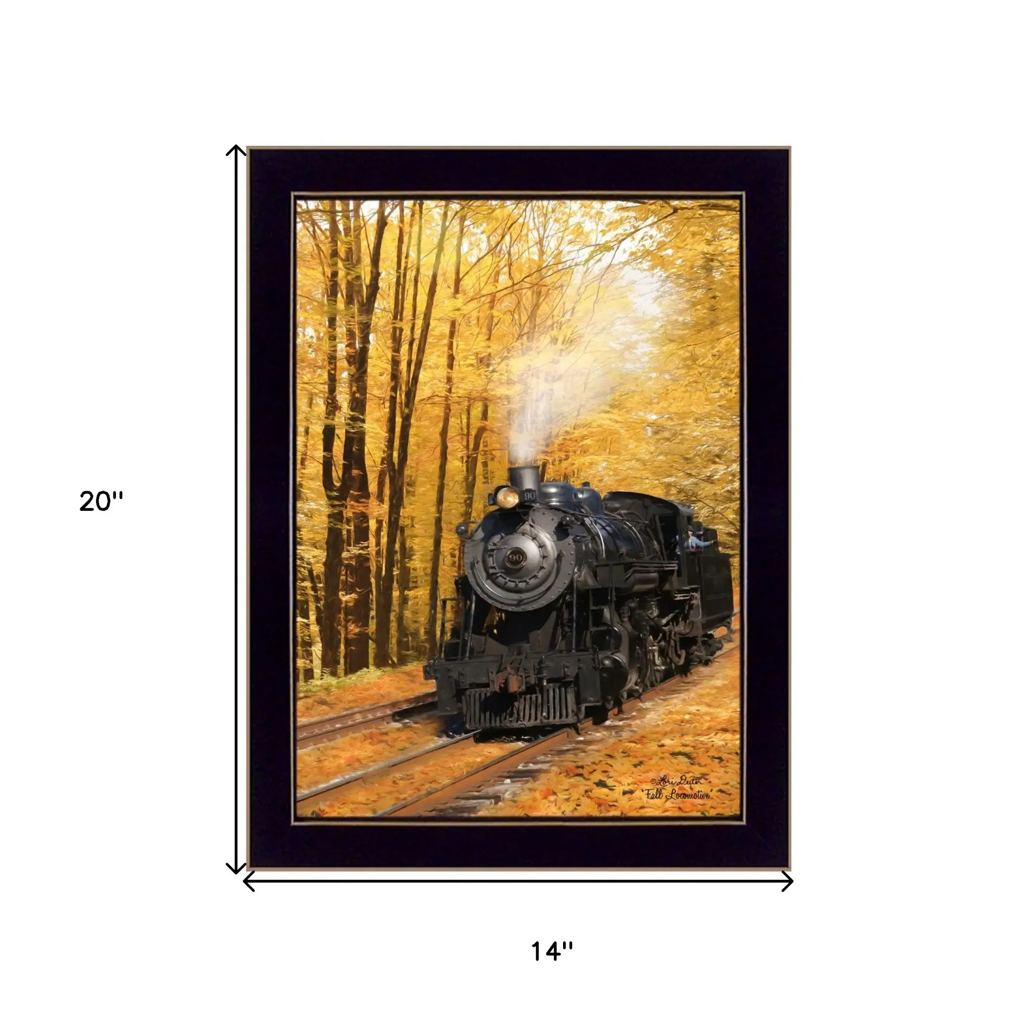 Fall Locomotive Black Framed Print Wall Art - Image 5