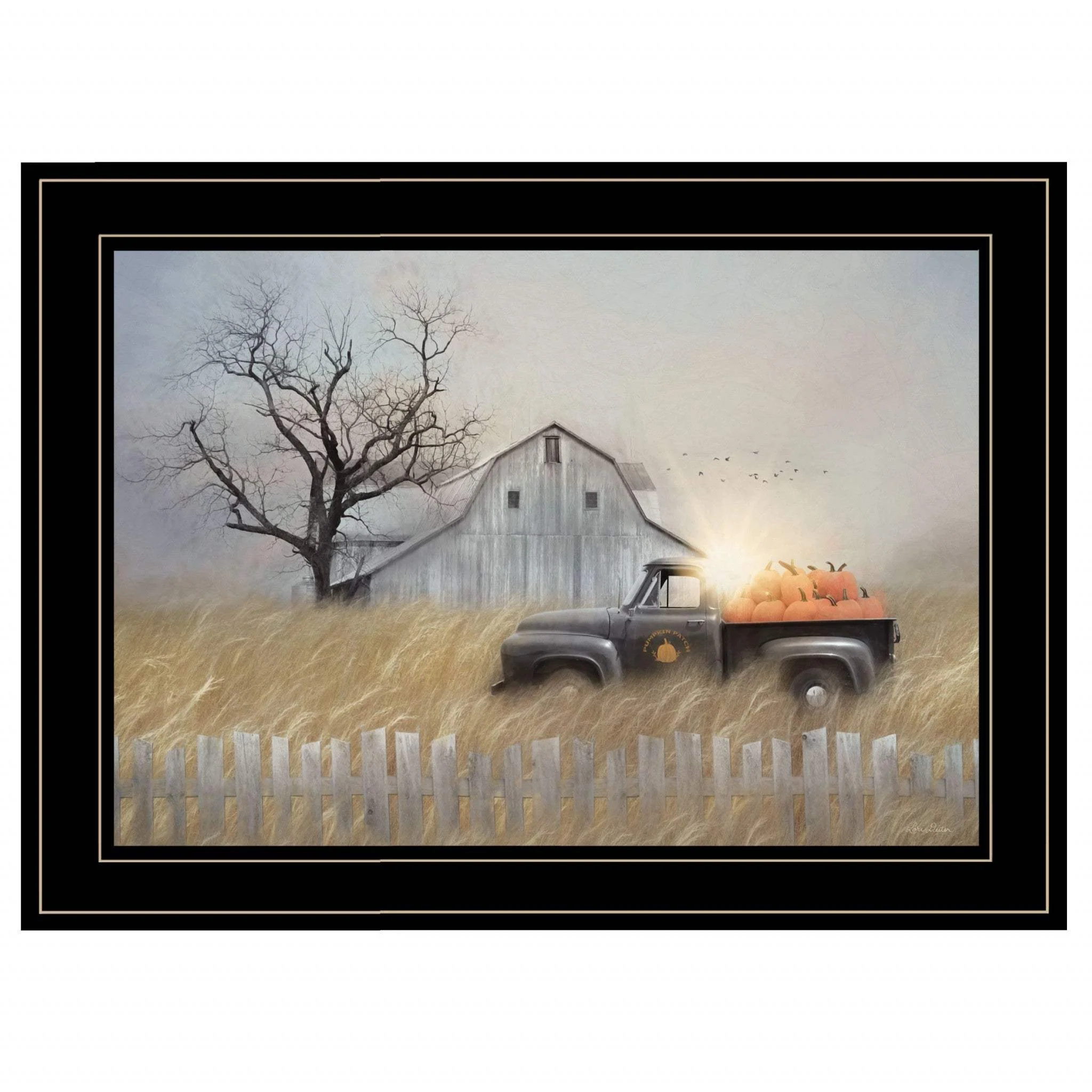 Fall Pumpkin Harvest 3 Black Framed Print Kitchen Wall Art - Image 2