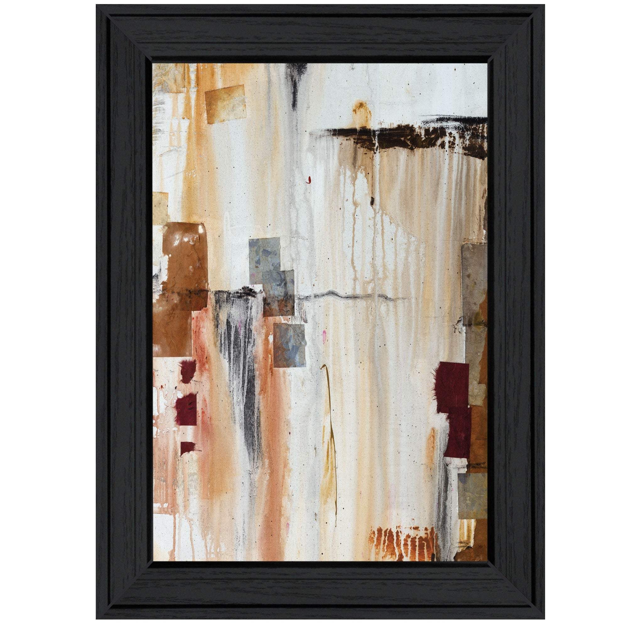 Falling Blocks 2 Black Framed Print Wall Art - Image 2