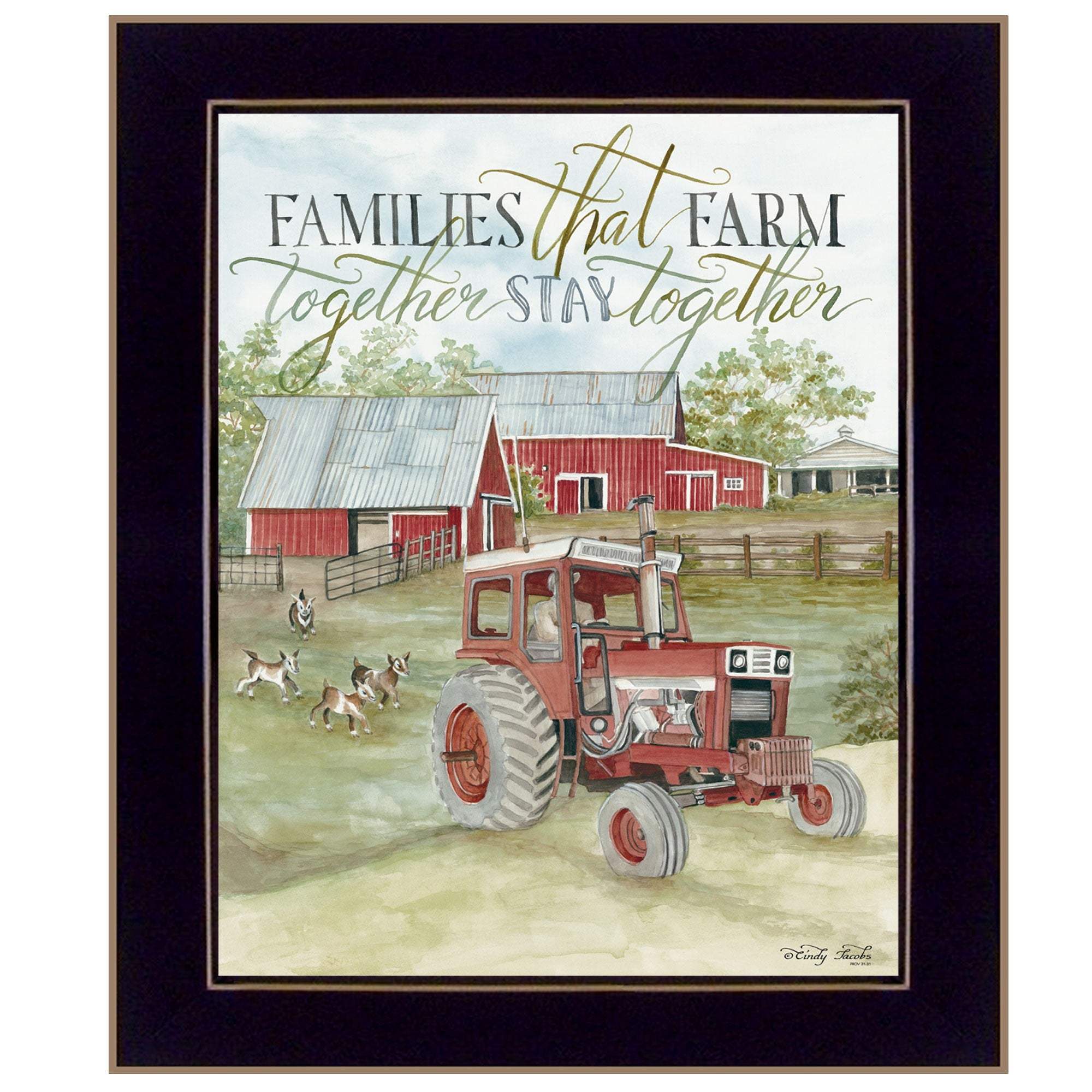 Families That Farm Together Stay Together Black Framed Print Wall Art - Image 2