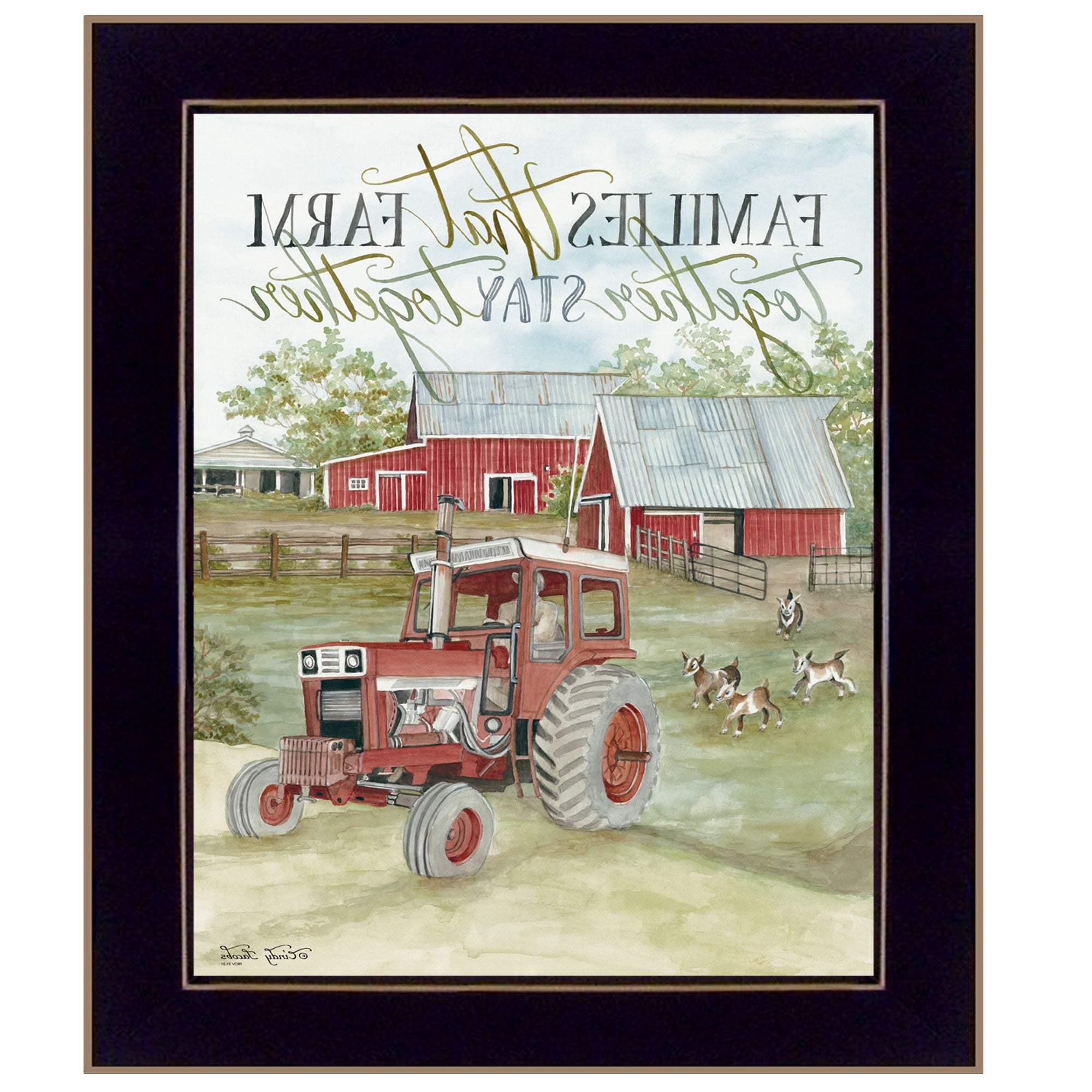 Families That Farm Together Stay Together Black Framed Print Wall Art - Image 3