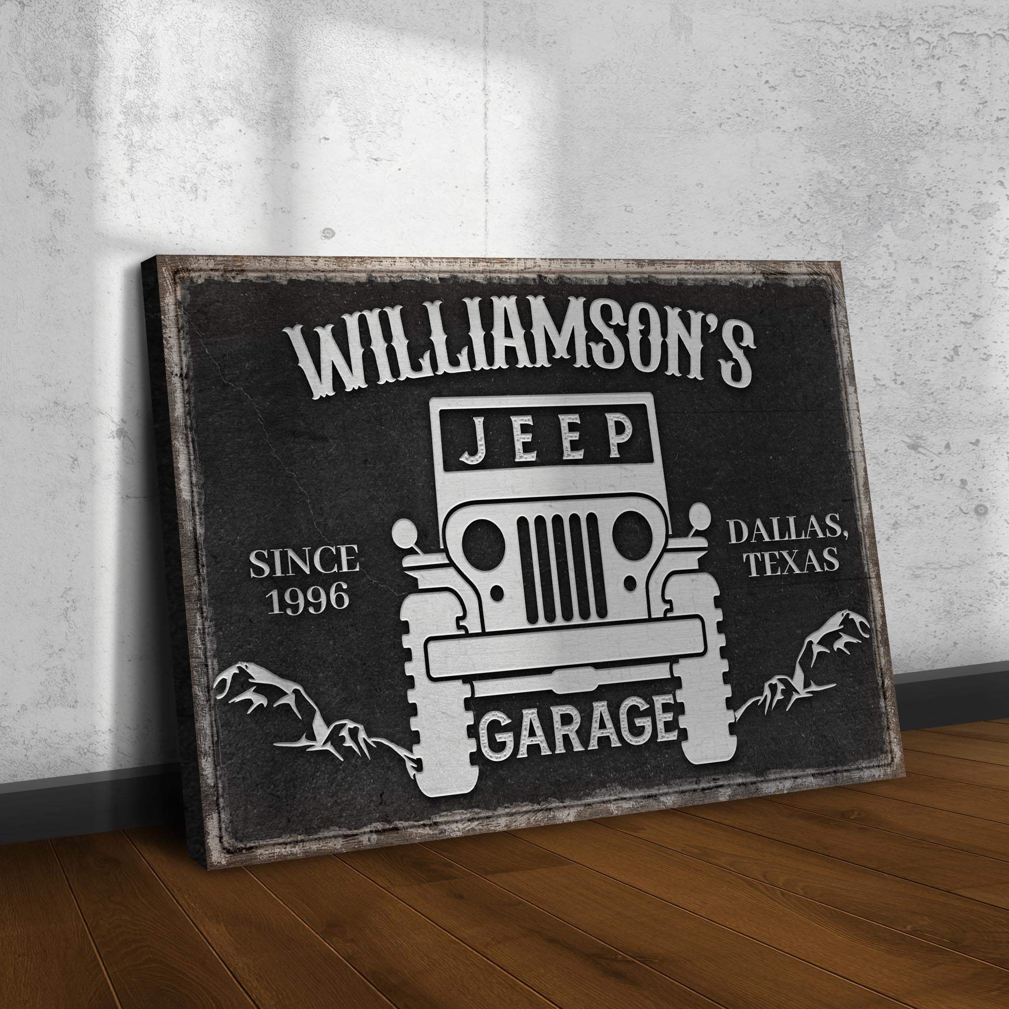 Family Garage Jeep Sign
