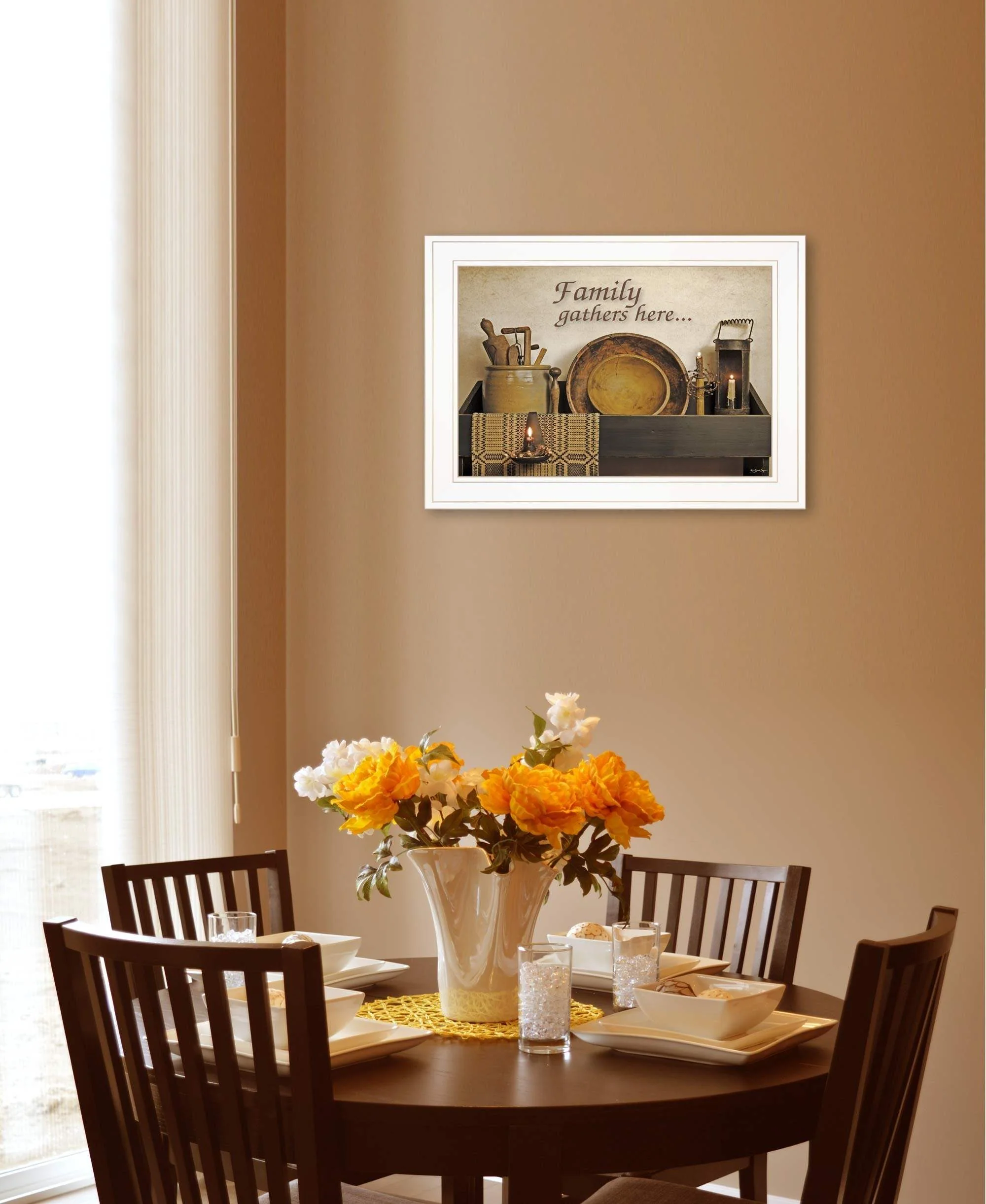 Family Gather Here 2 White Framed Print Kitchen Wall Art - Image 5