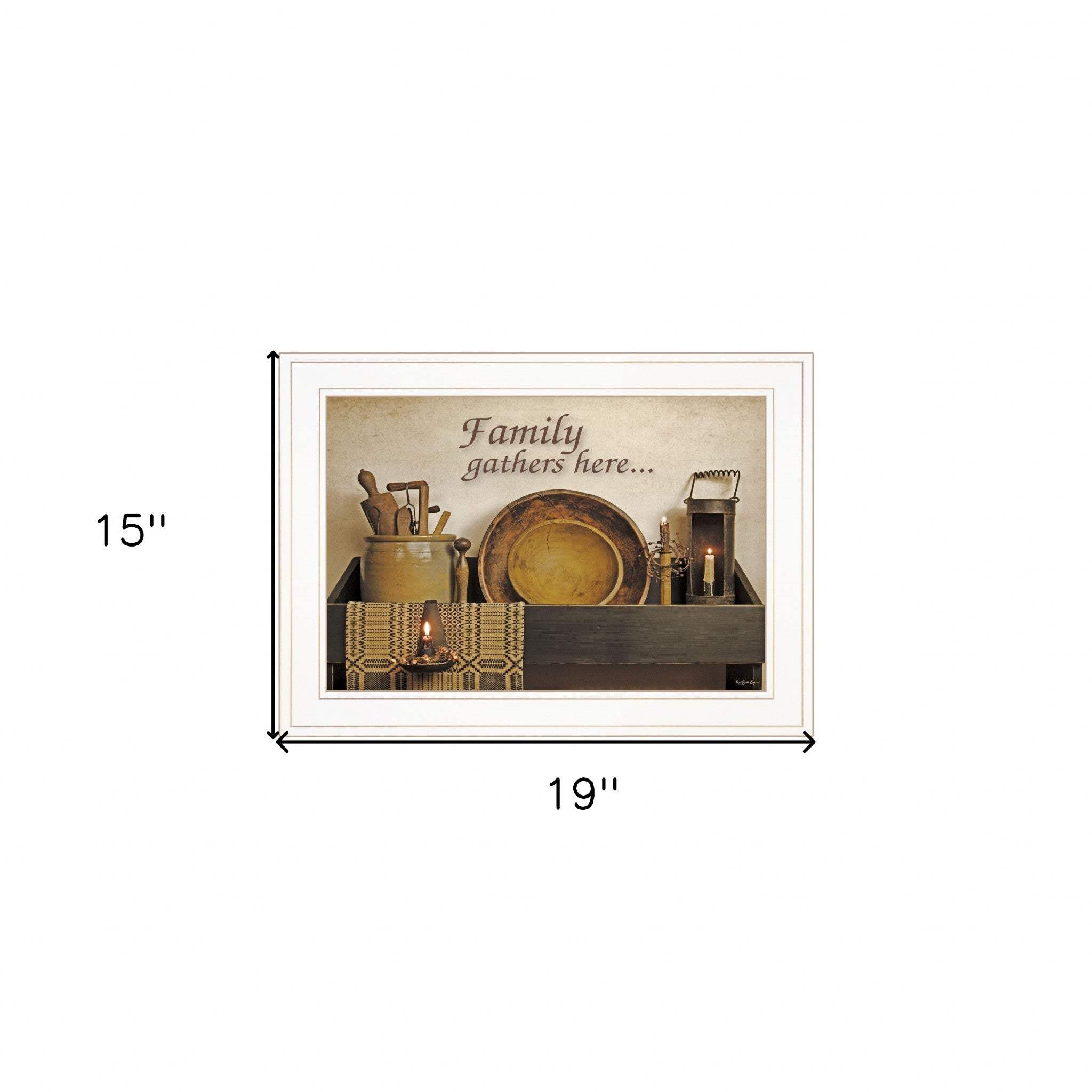 Family Gather Here 2 White Framed Print Kitchen Wall Art - Image 6