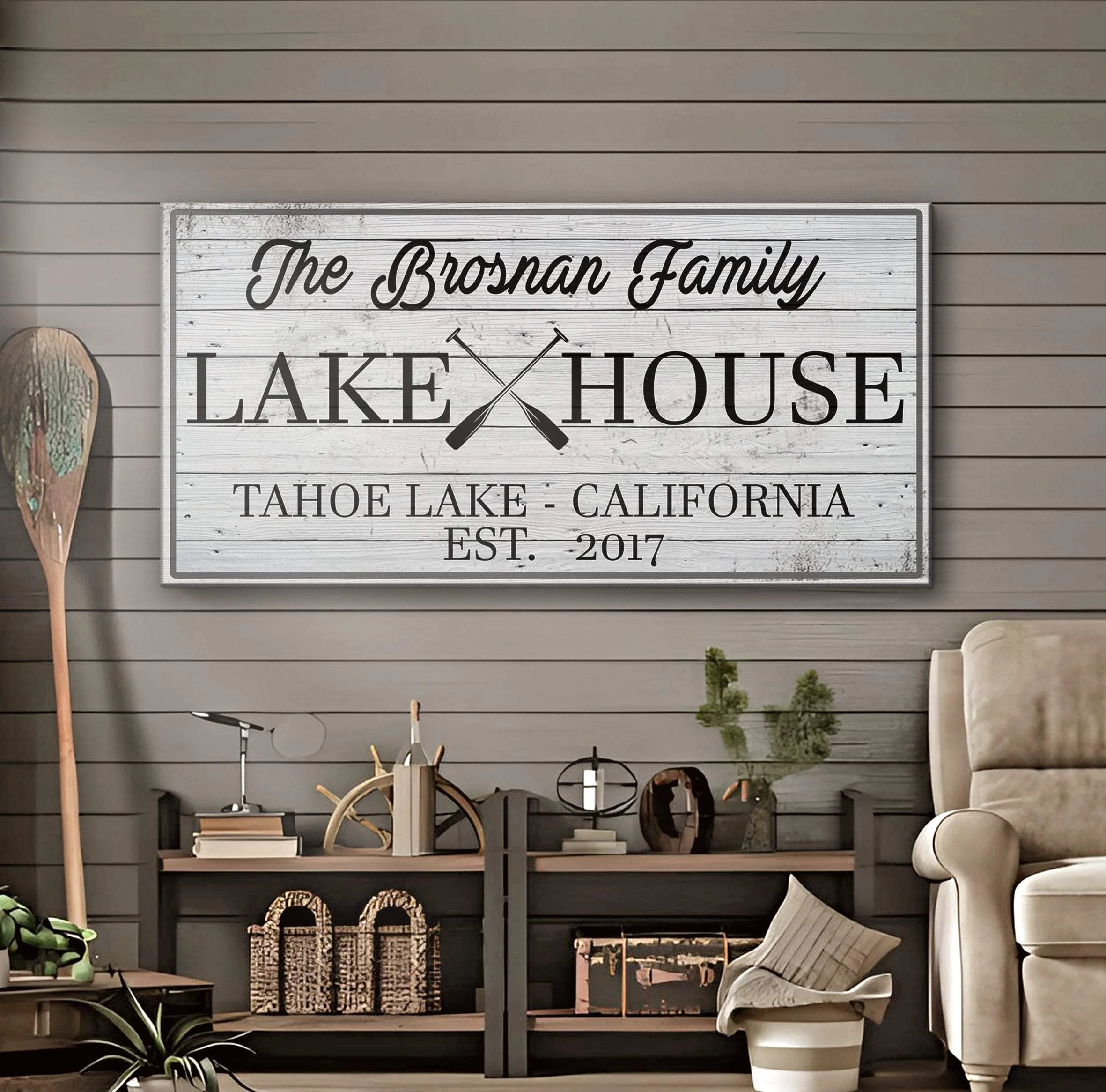 Family Lake House Paddle Sign - Image 3