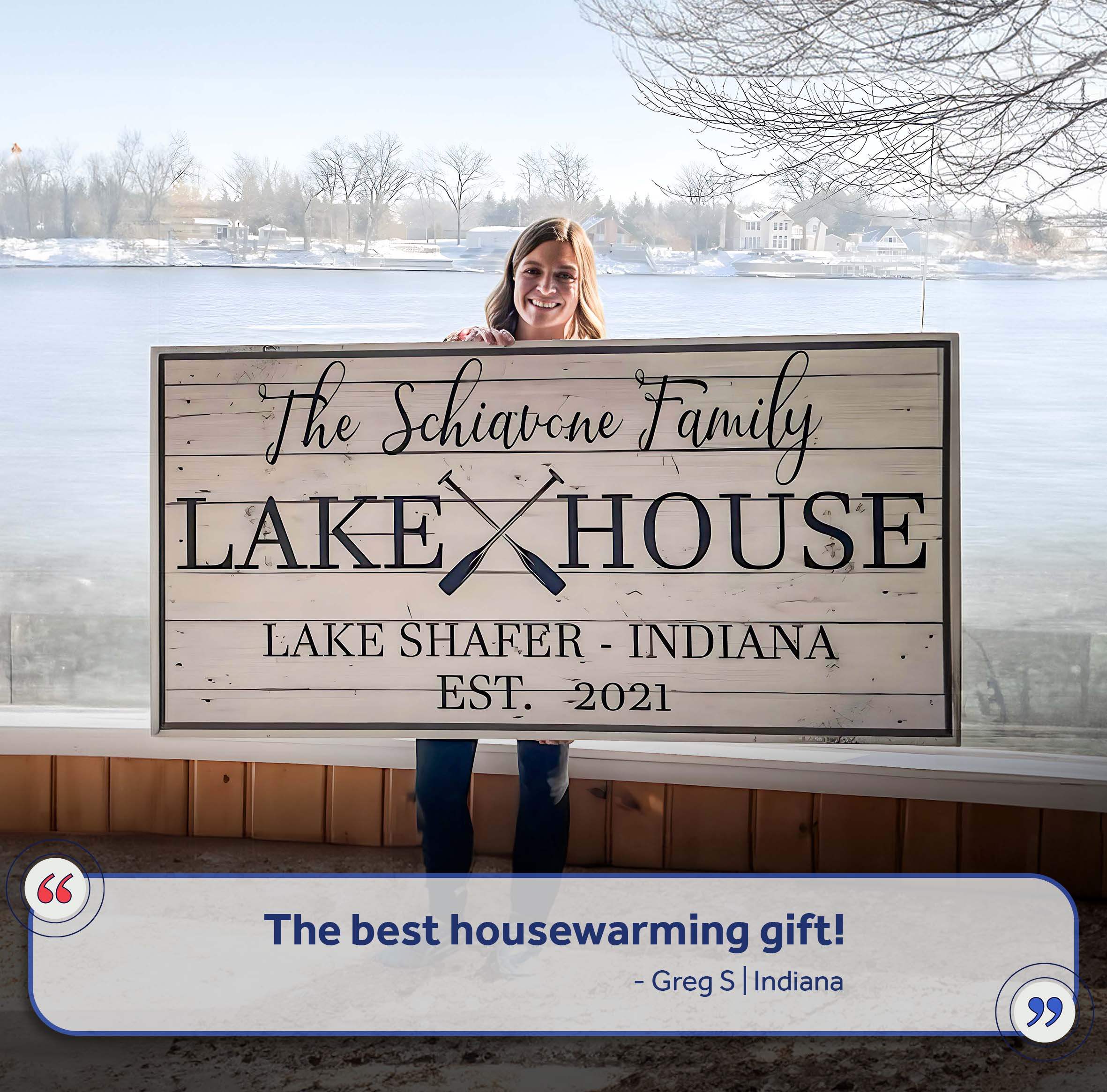 Family Lake House Paddle Sign - Image 7
