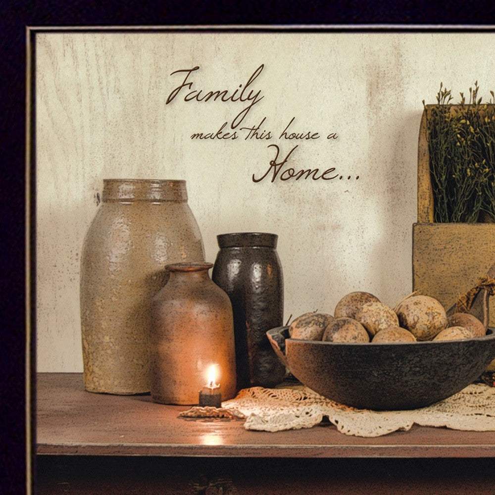 Family Makes a House a Home Black Framed Print Wall Art - Image 4