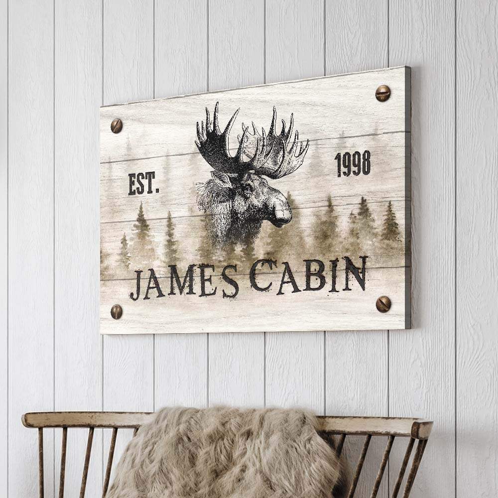 Family Moose Cabin Sign - Image 2