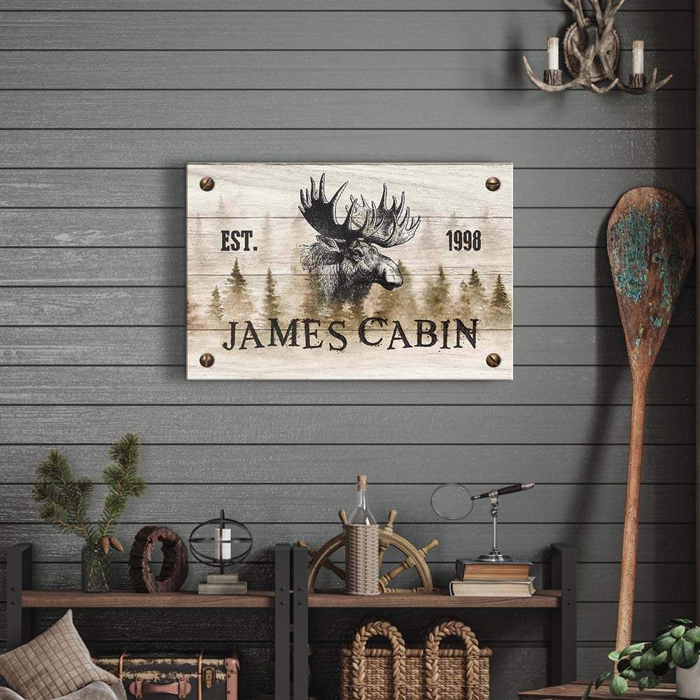 Family Moose Cabin Sign - Image 3