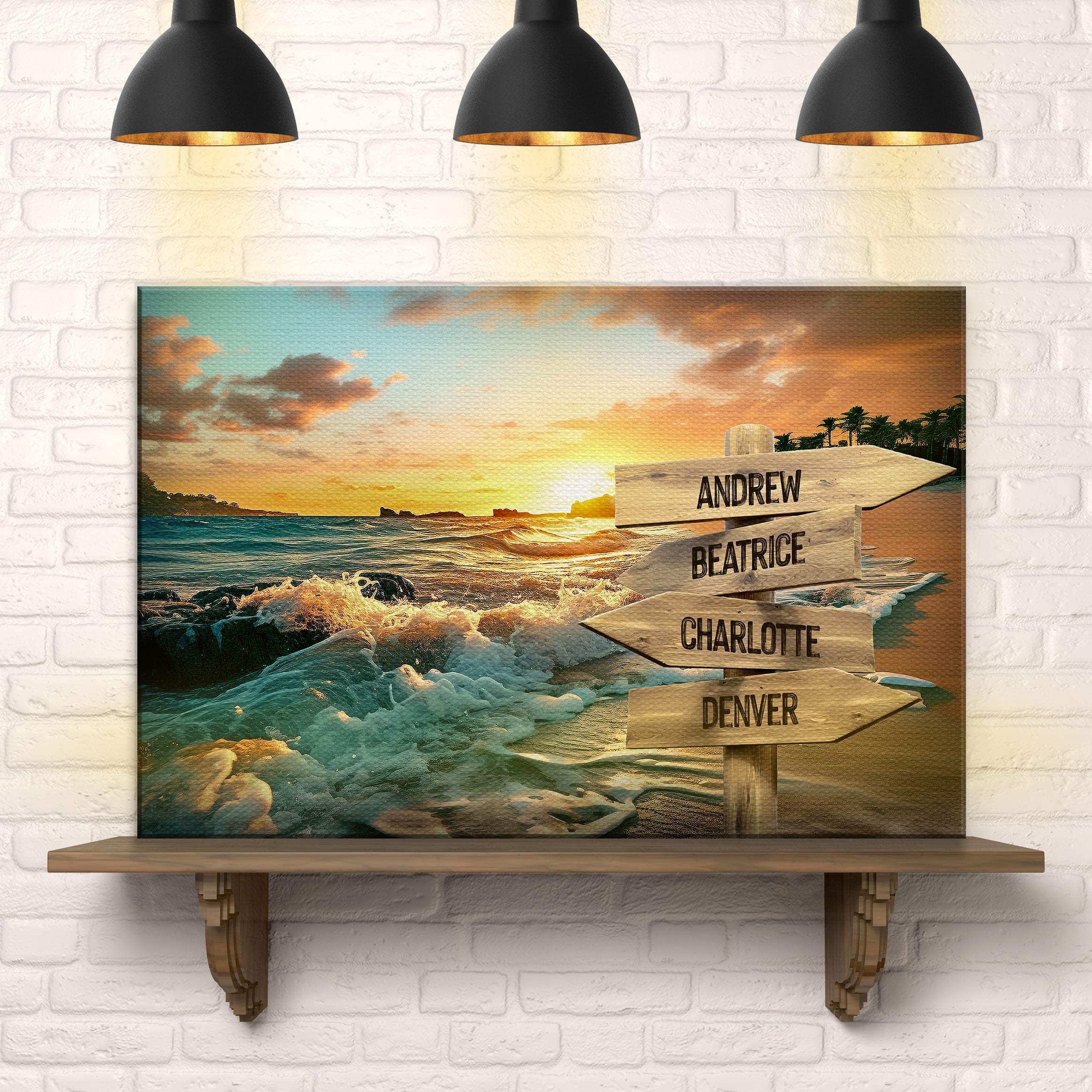 Family Name Ocean Sunset Sign - Image 2