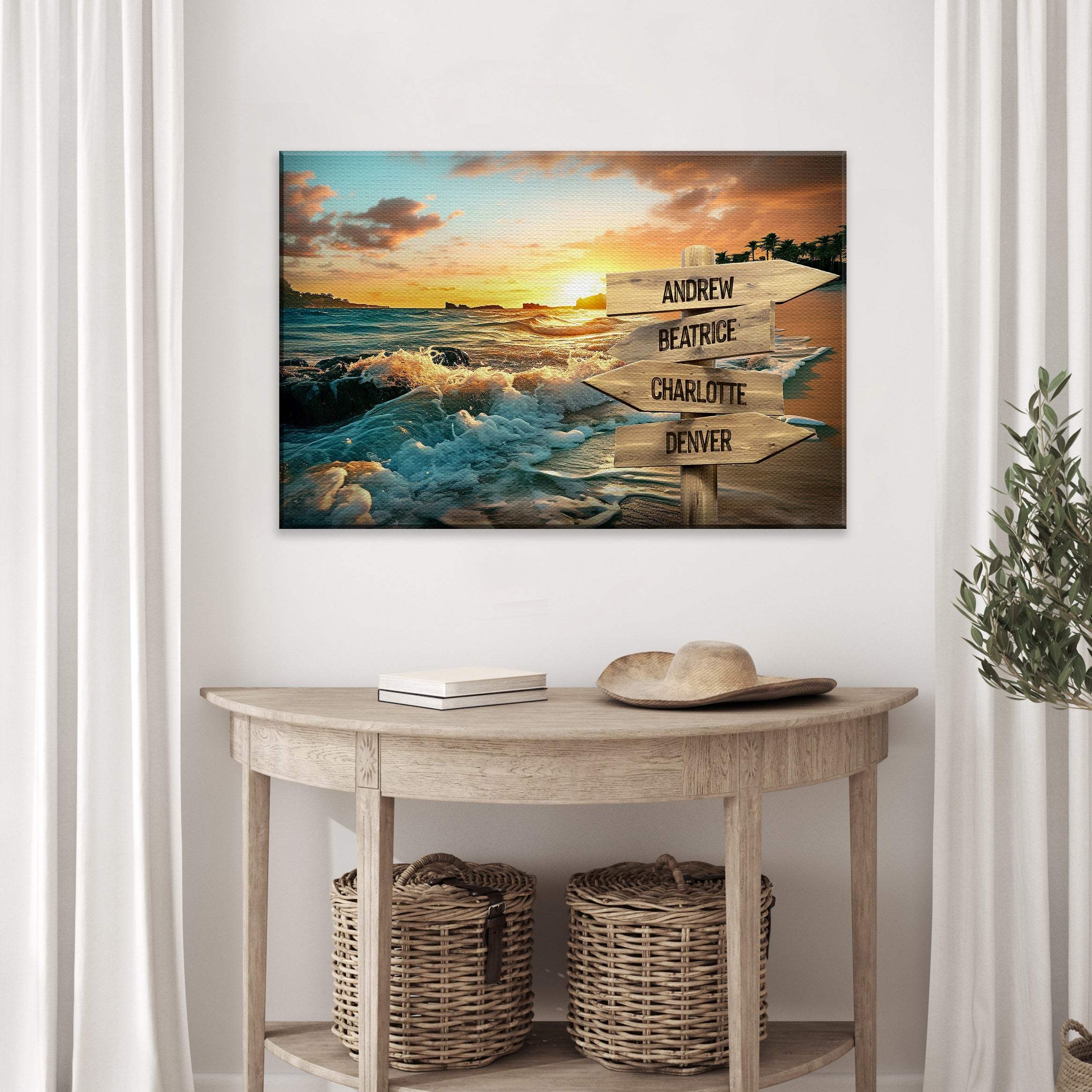 Family Name Ocean Sunset Sign - Image 3
