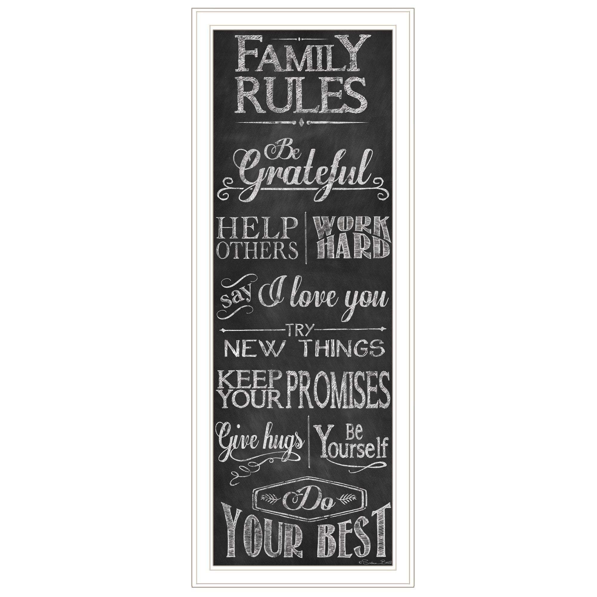 Family Rules 2 White Framed Print Wall Art - Image 2