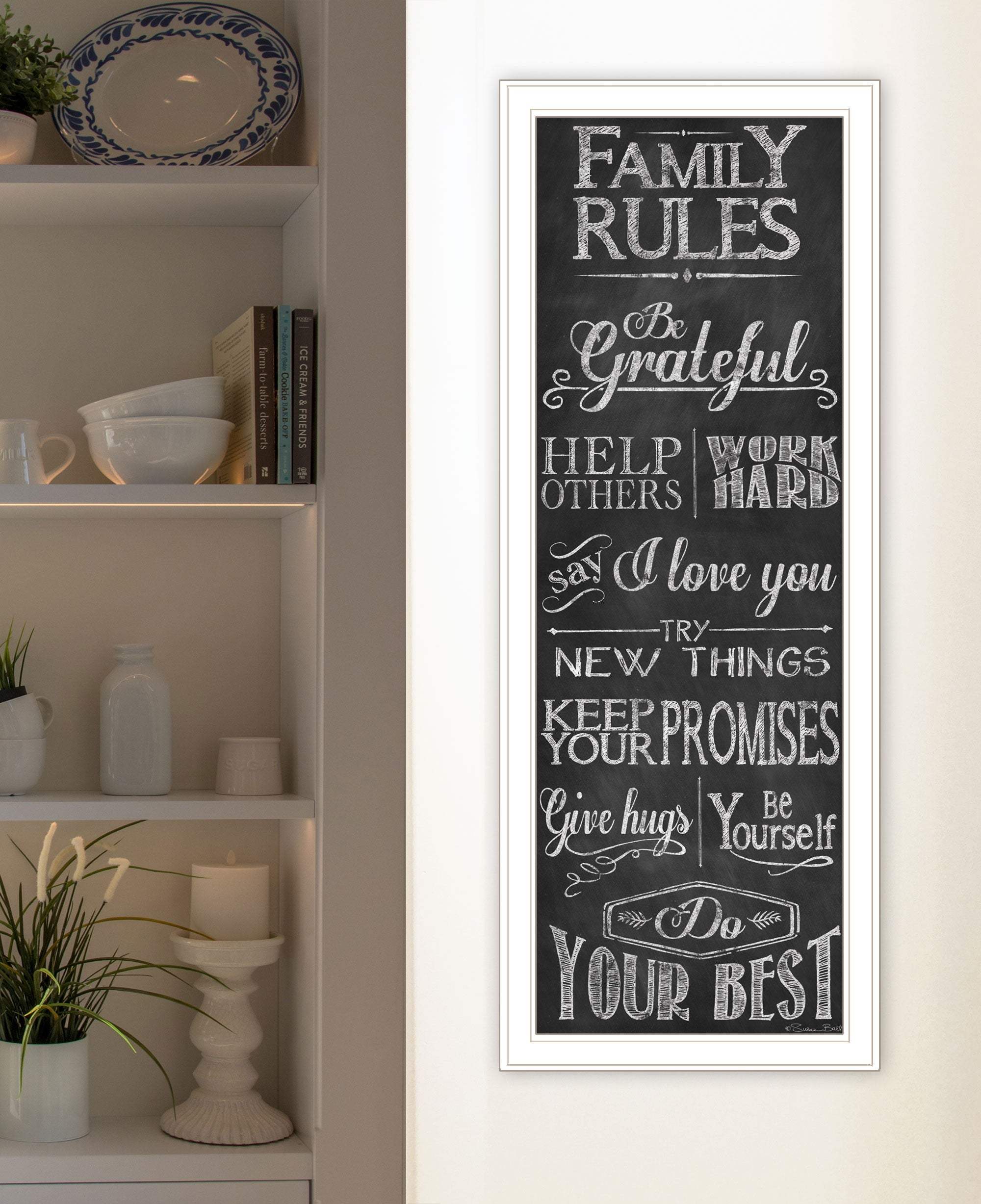 Family Rules 2 White Framed Print Wall Art - Image 4