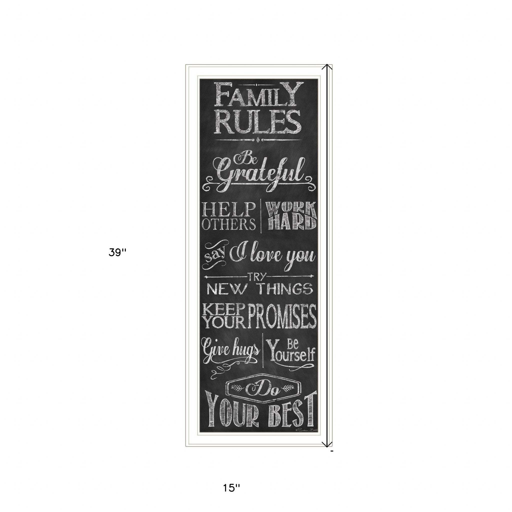 Family Rules 2 White Framed Print Wall Art - Image 5