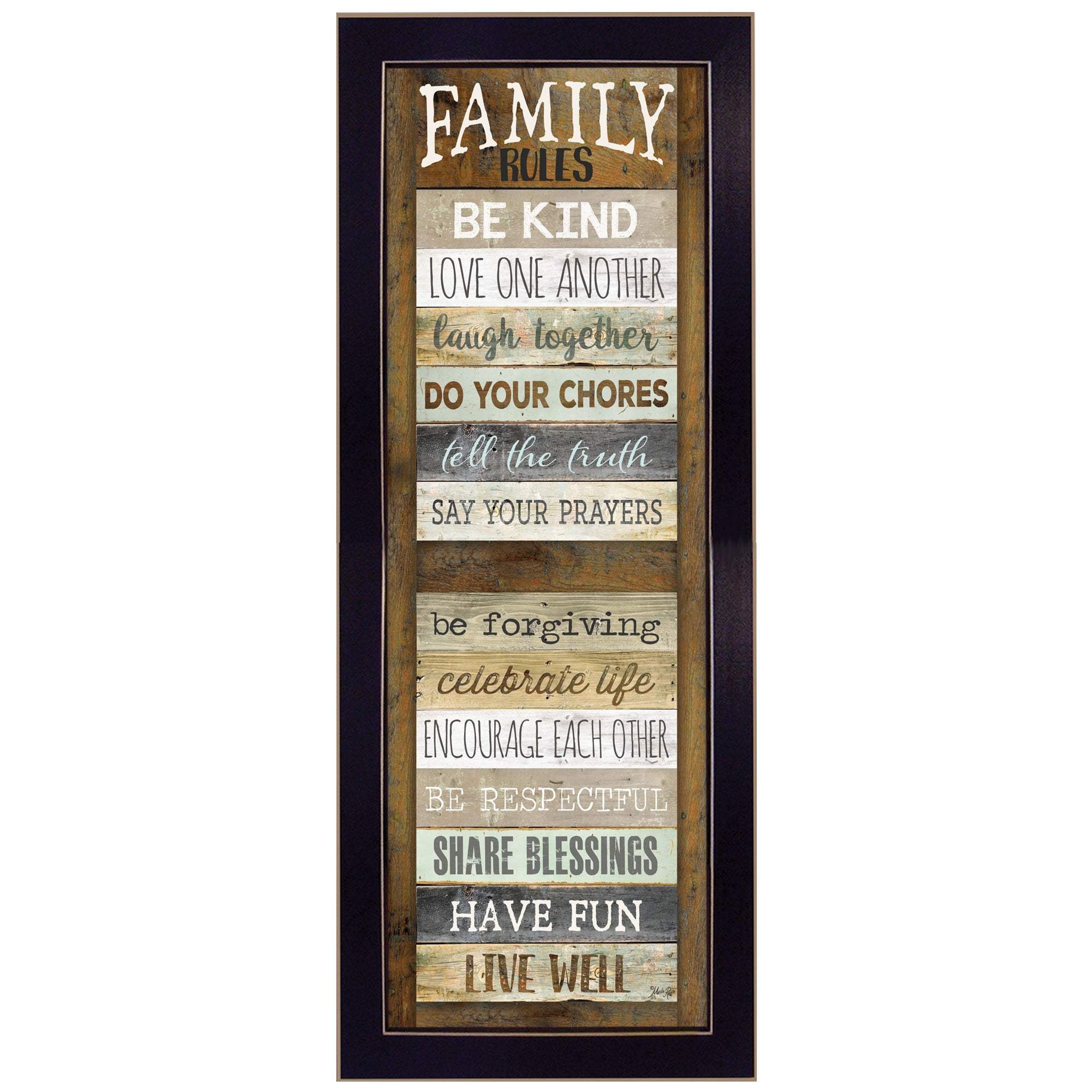 Family Rules Shutter 1 Black Framed Print Wall Art - Image 2