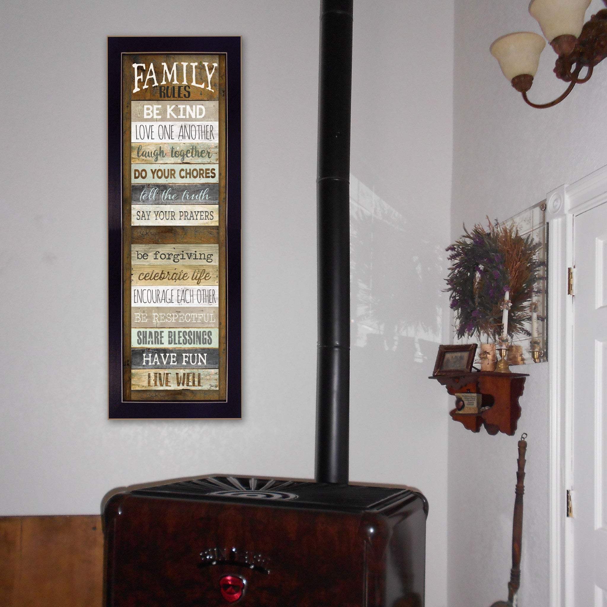 Family Rules Shutter 1 Black Framed Print Wall Art - Image 4