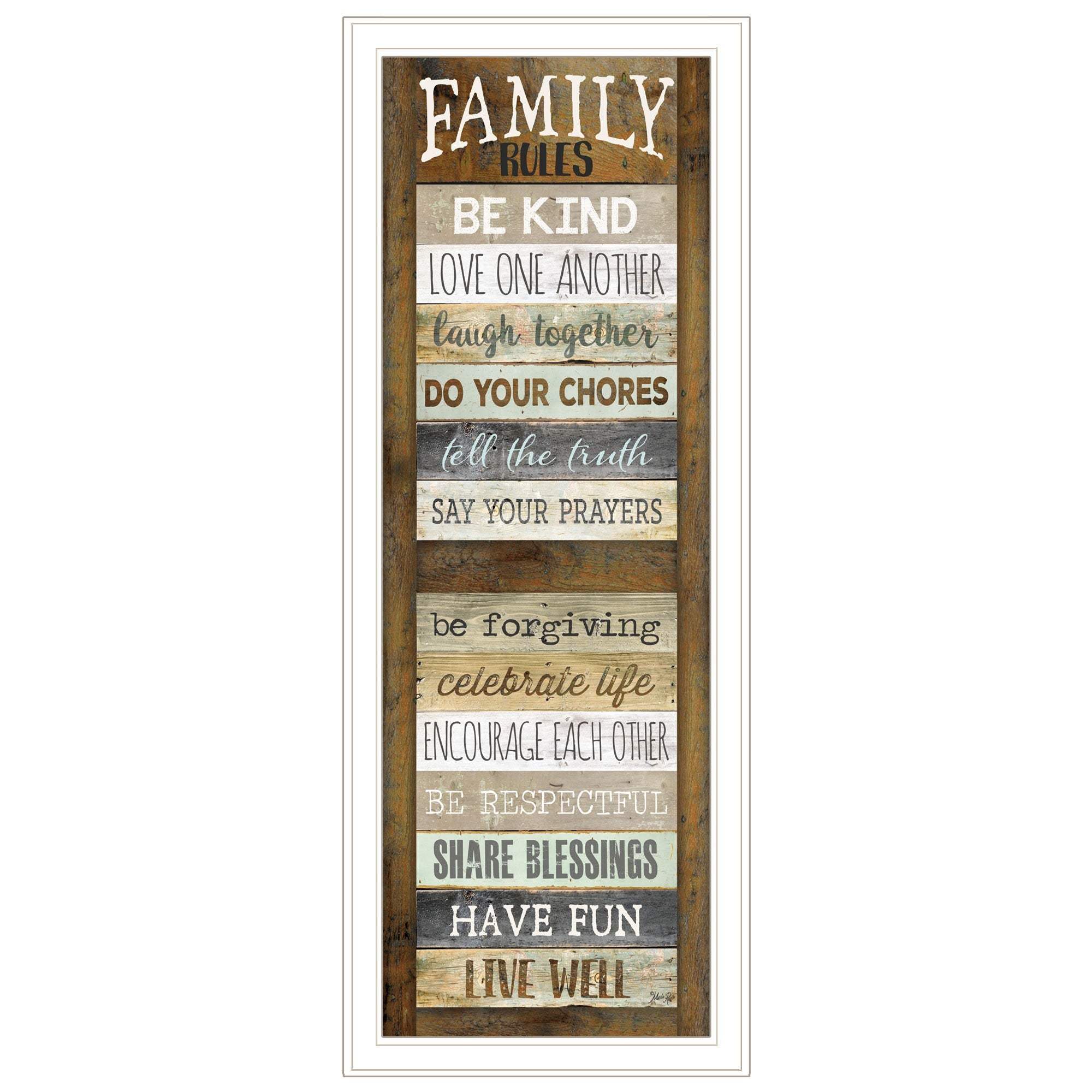Family Rules Shutter 2 White Framed Print Wall Art - Image 2