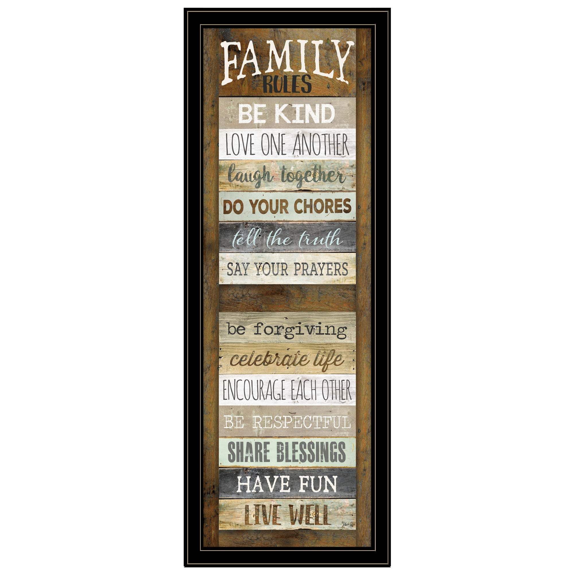 Family Rules Shutter 4 Black Framed Print Wall Art - Image 2