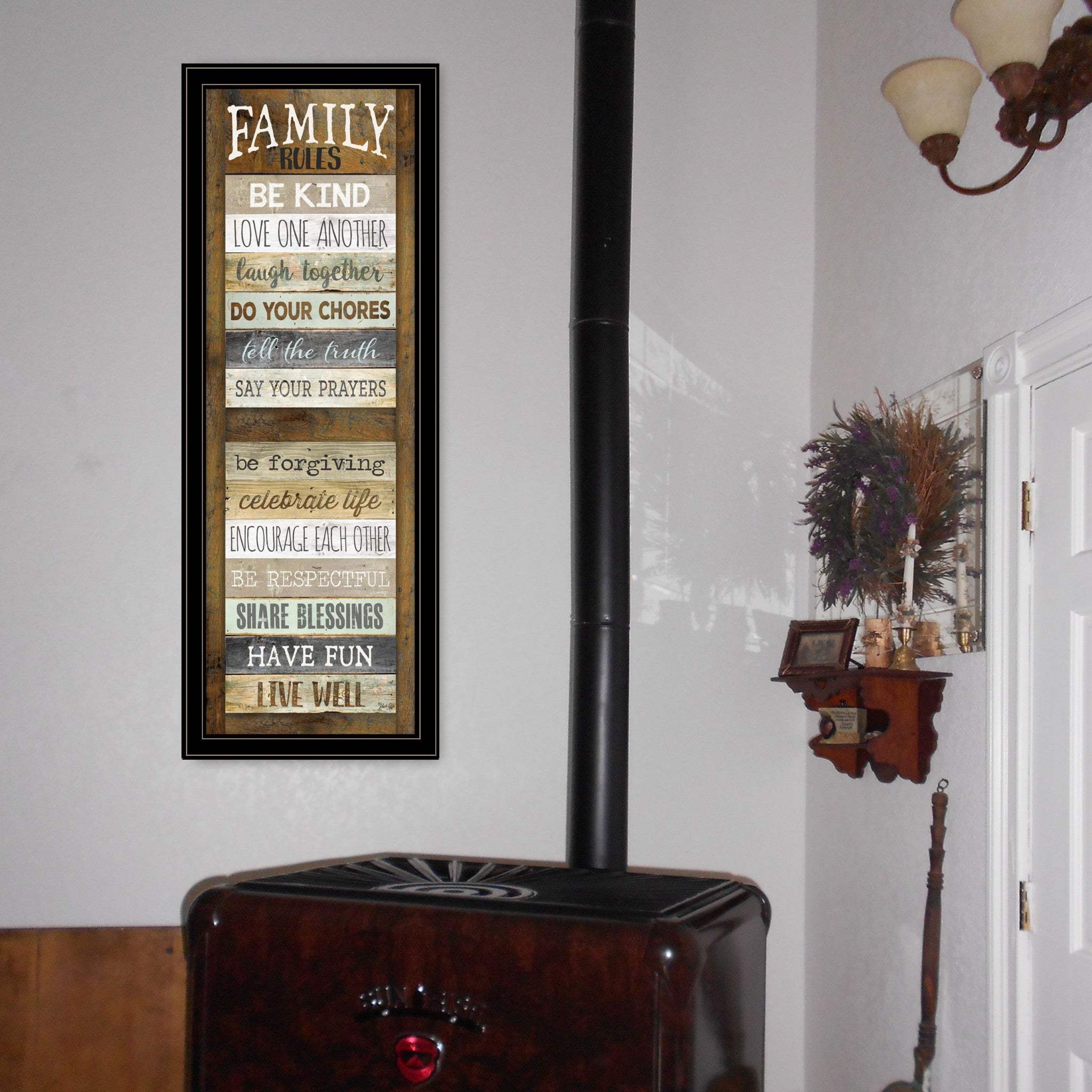 Family Rules Shutter 4 Black Framed Print Wall Art - Image 4