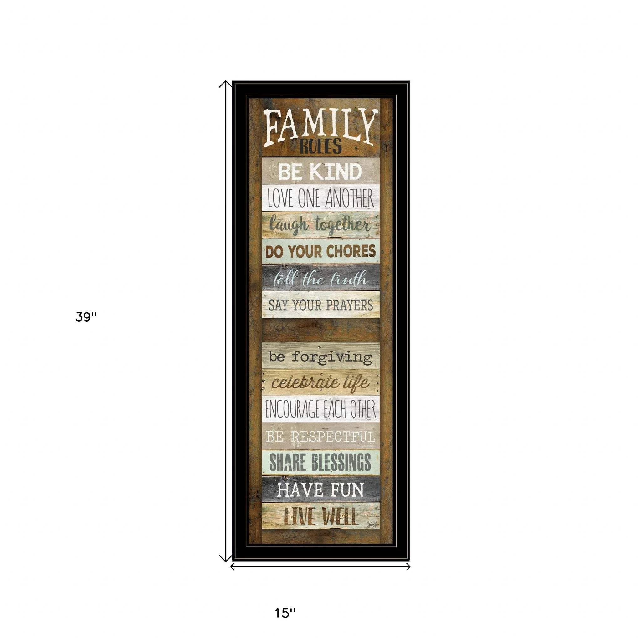 Family Rules Shutter 4 Black Framed Print Wall Art - Image 5