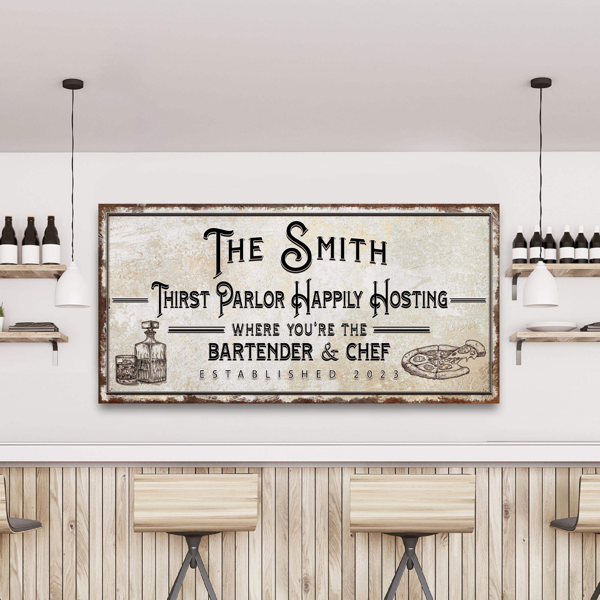 Family Thirst Parlor Happily Hosting Sign - Image 3