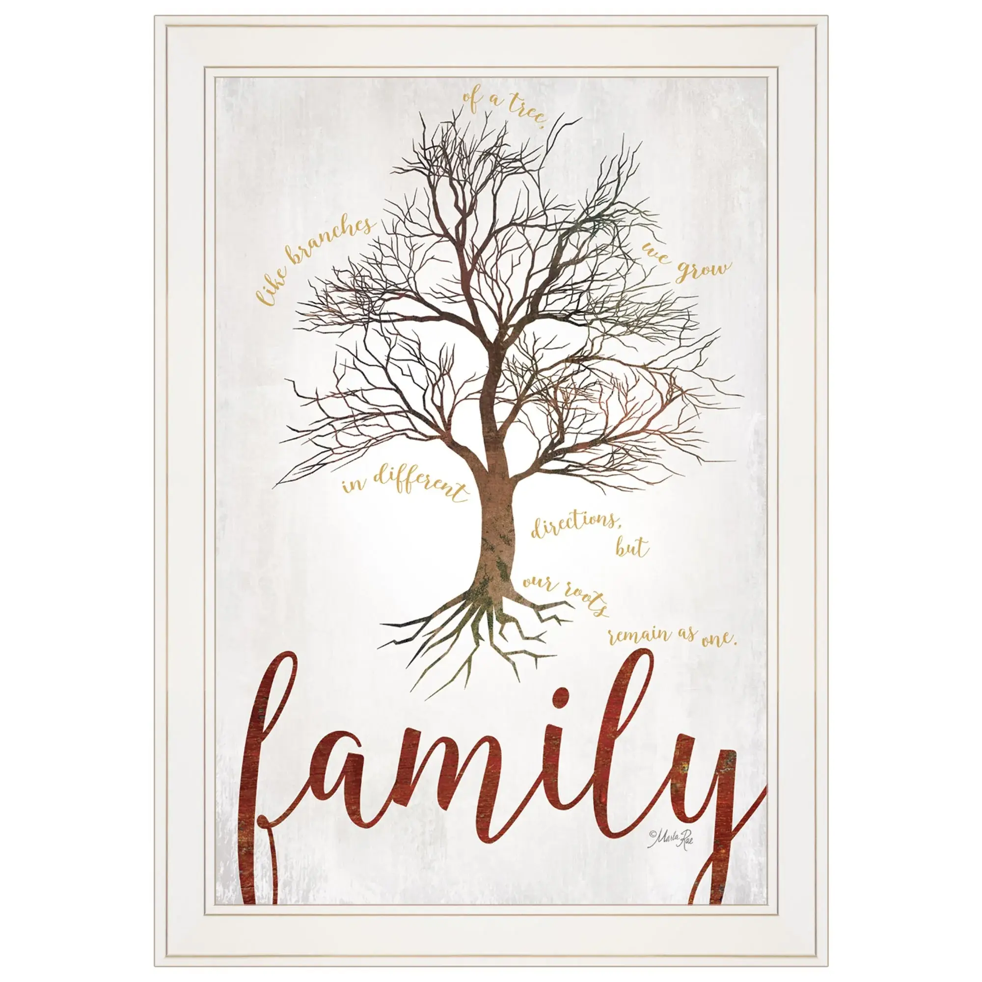 Family Tree 1 White Framed Print Wall Art - Image 2