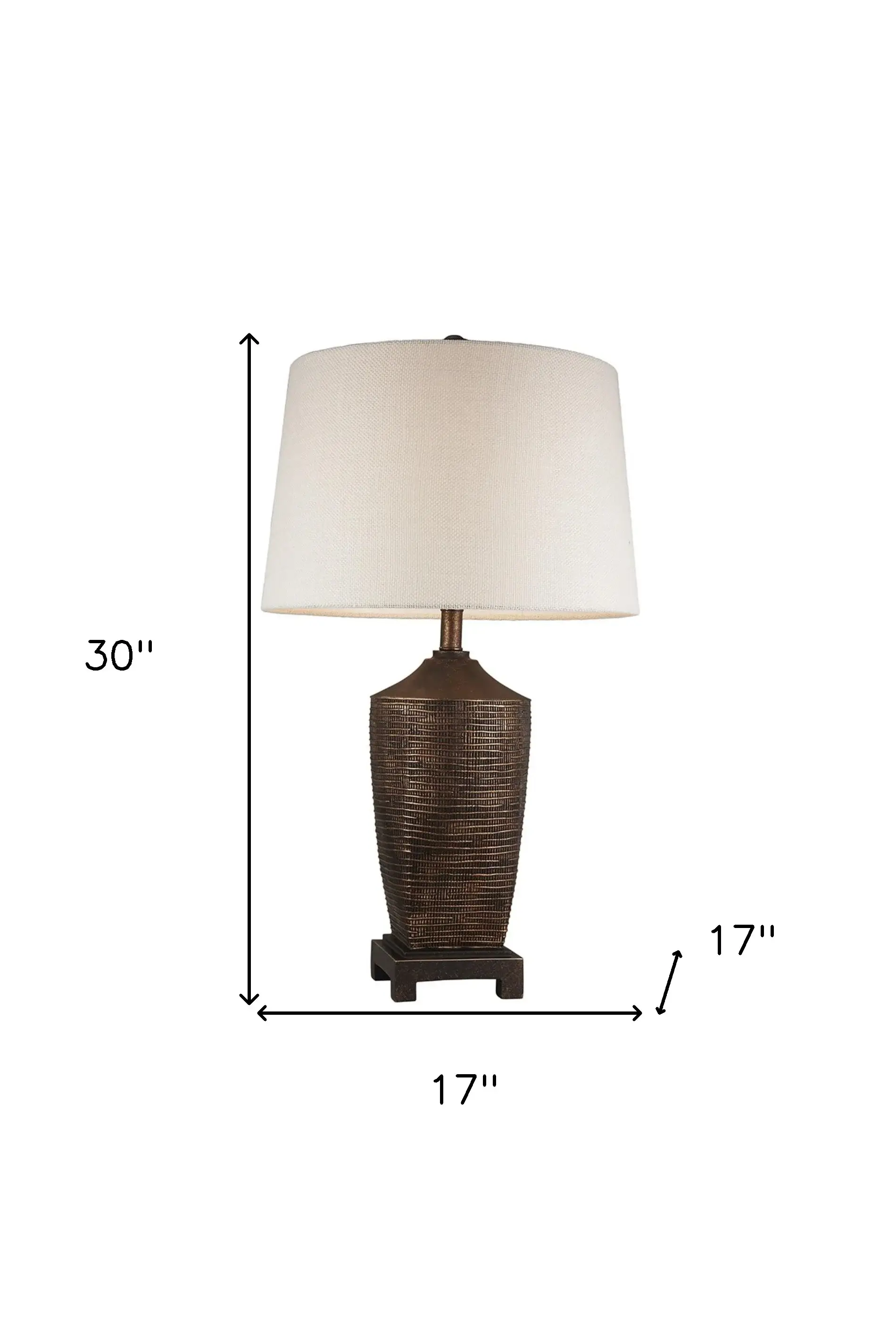 Fantastic Rustic Ribbed Bronze Table Lamp - Image 5