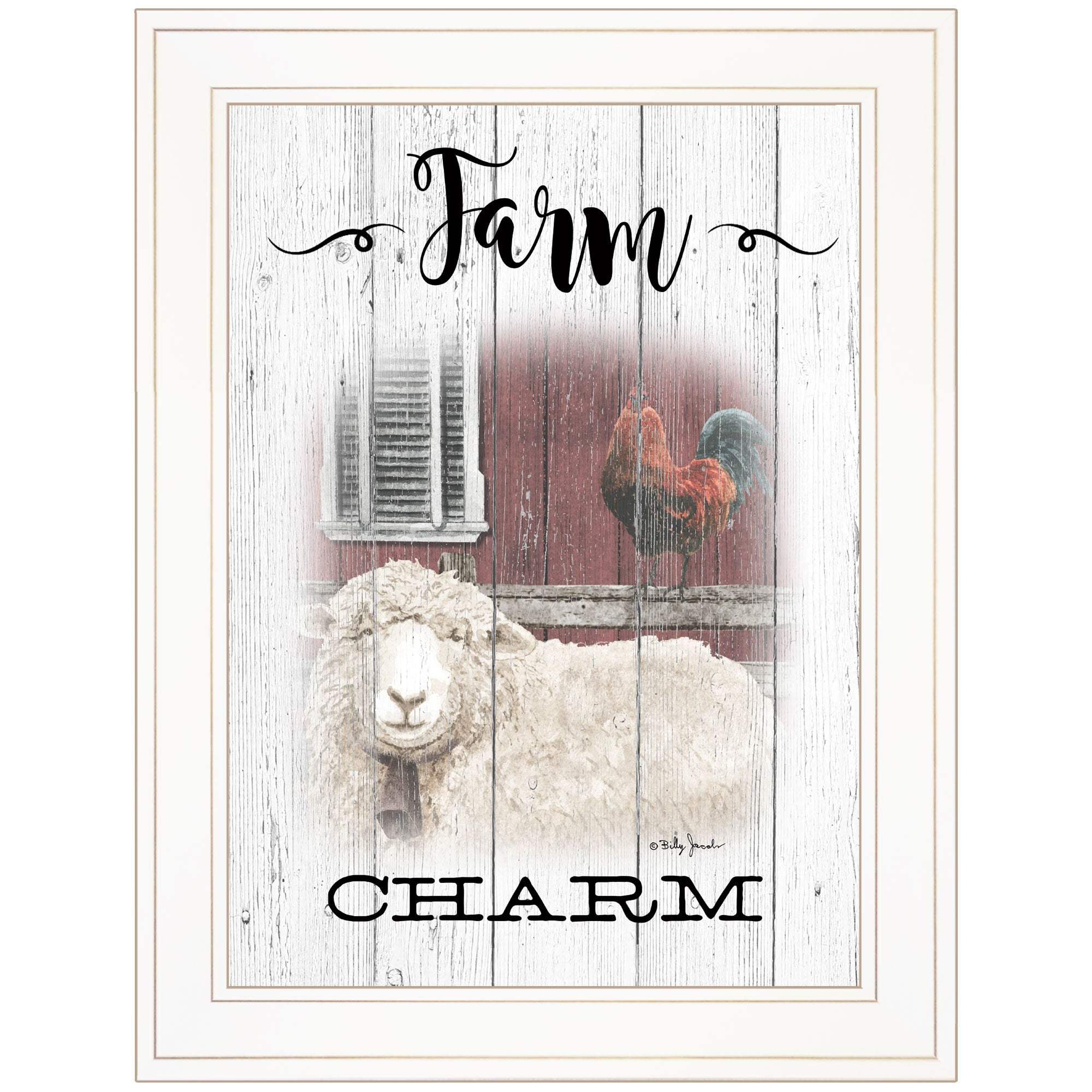 Farm Charm 1 White Framed Print Wall Art - Image 2