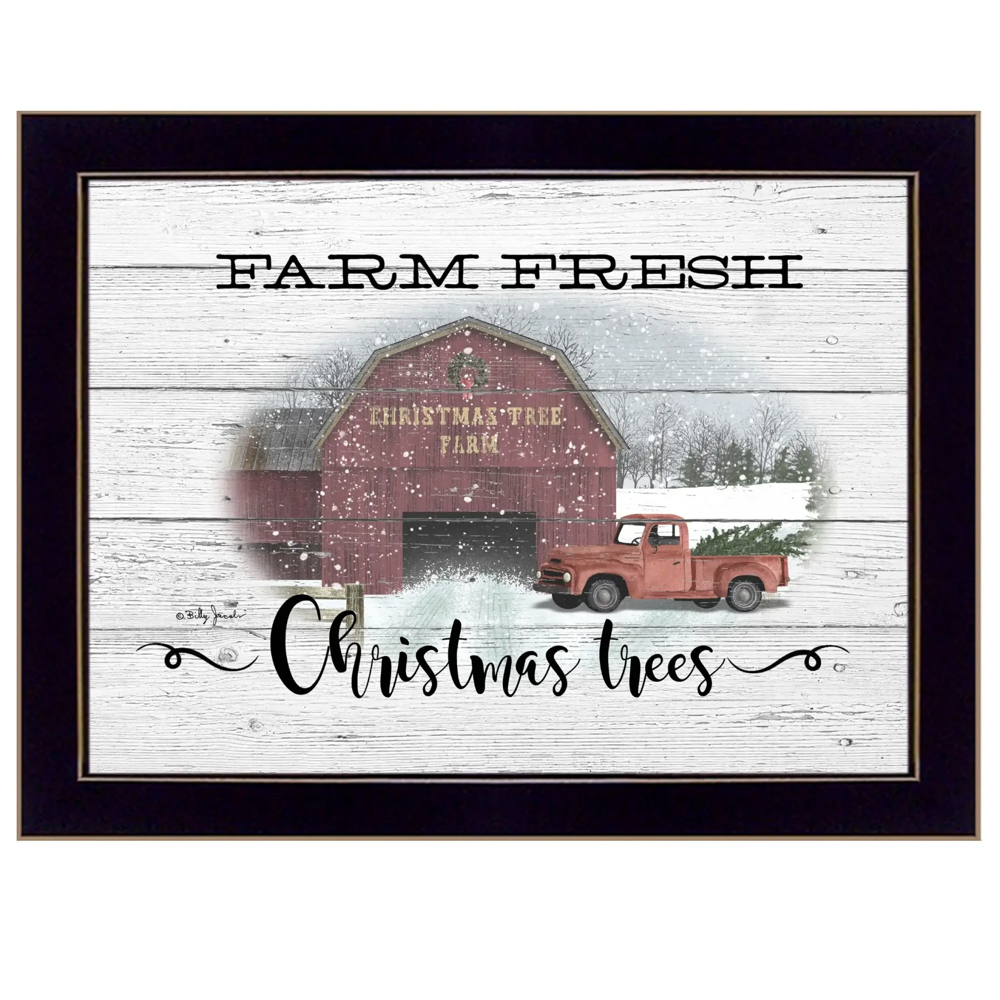 Farm Fresh Christmas Trees 1 Black Framed Print Wall Art - Image 2