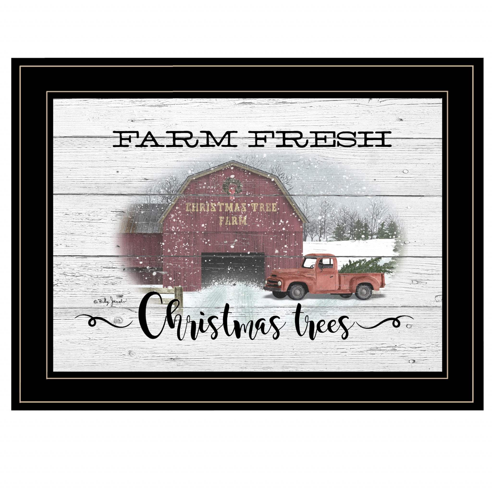 Farm Fresh Christmas Trees 3 Black Framed Print Wall Art - Image 2
