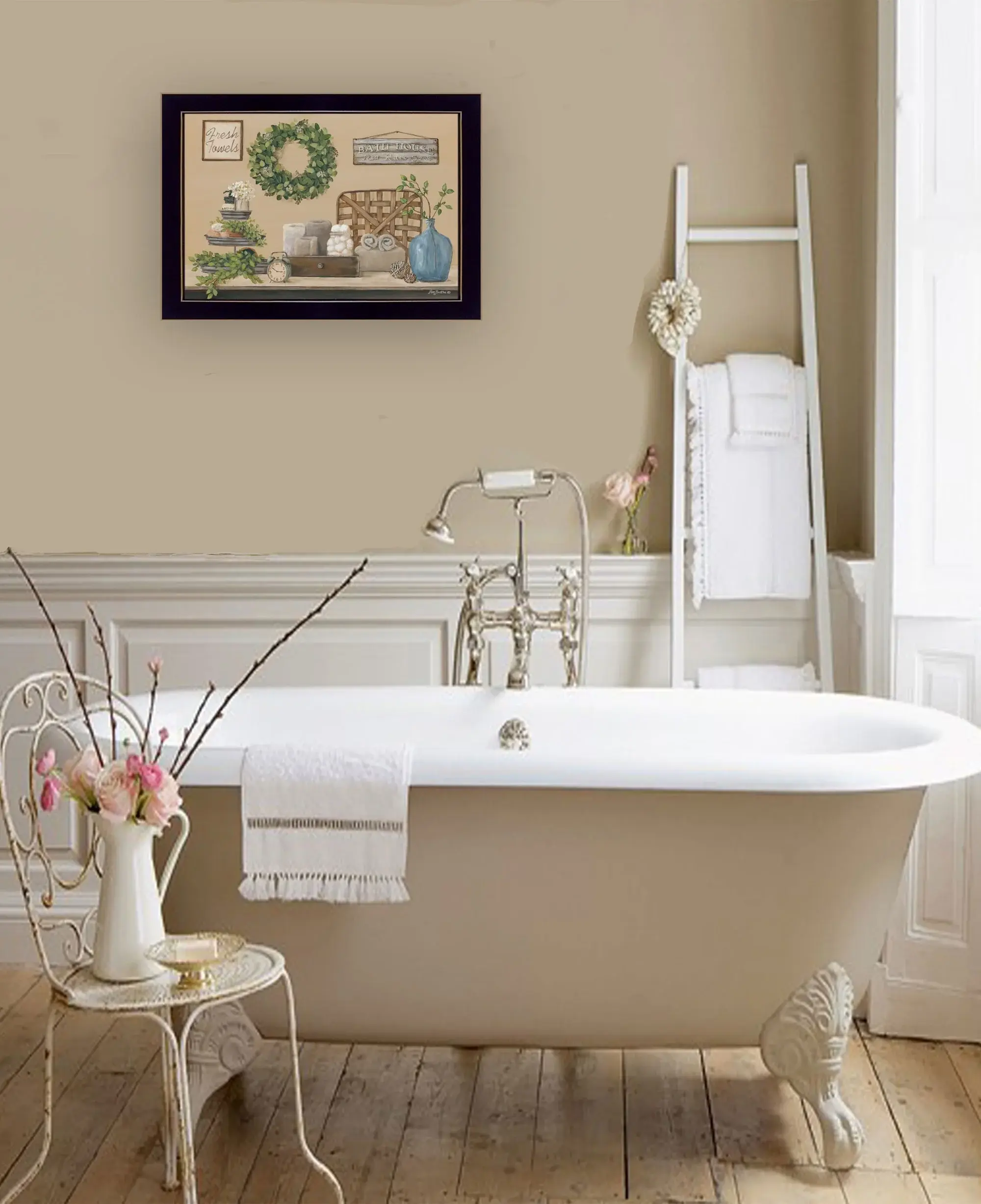 Farmhouse Bath I 1 Black Framed Print Bathroom Wall Art - Image 5