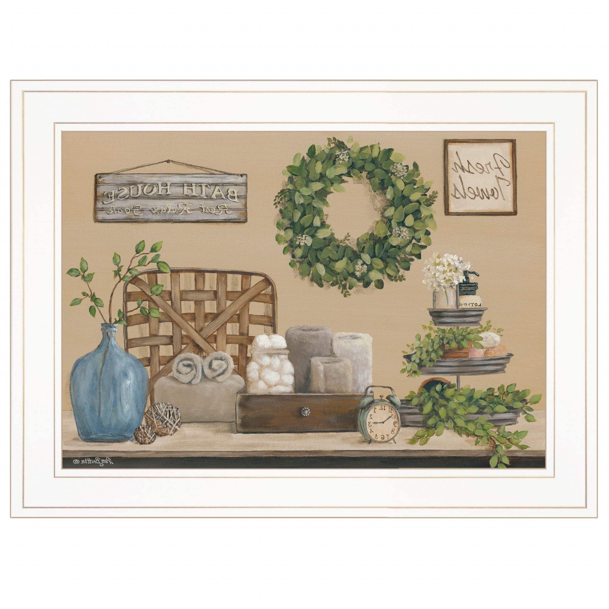 Farmhouse Bath I 2 White Framed Print Bathroom Wall Art - Image 5