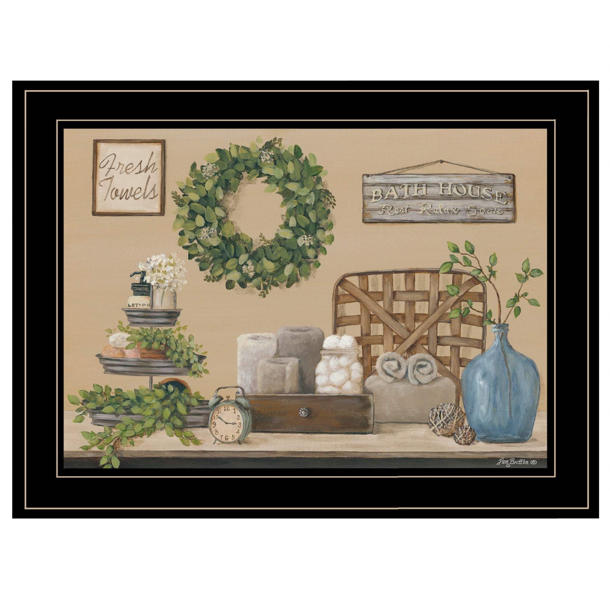 Farmhouse Bath I 3 Black Framed Print Bathroom Wall Art - Image 2