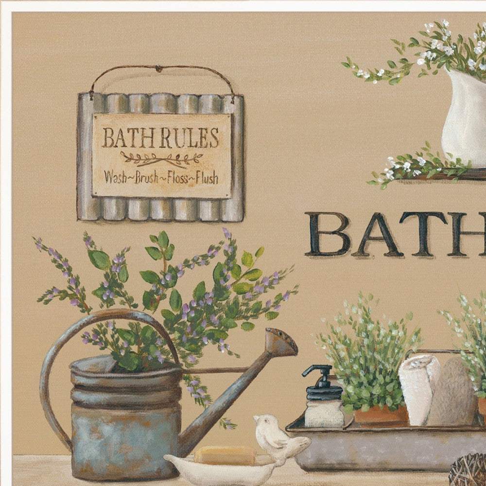 Farmhouse Bath White Framed Print Bathroom Wall Art - Image 4