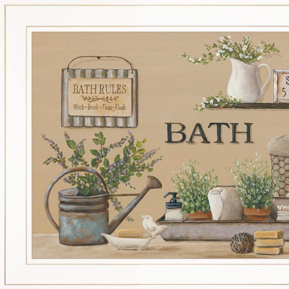 Farmhouse Bath White Framed Print Bathroom Wall Art - Image 5