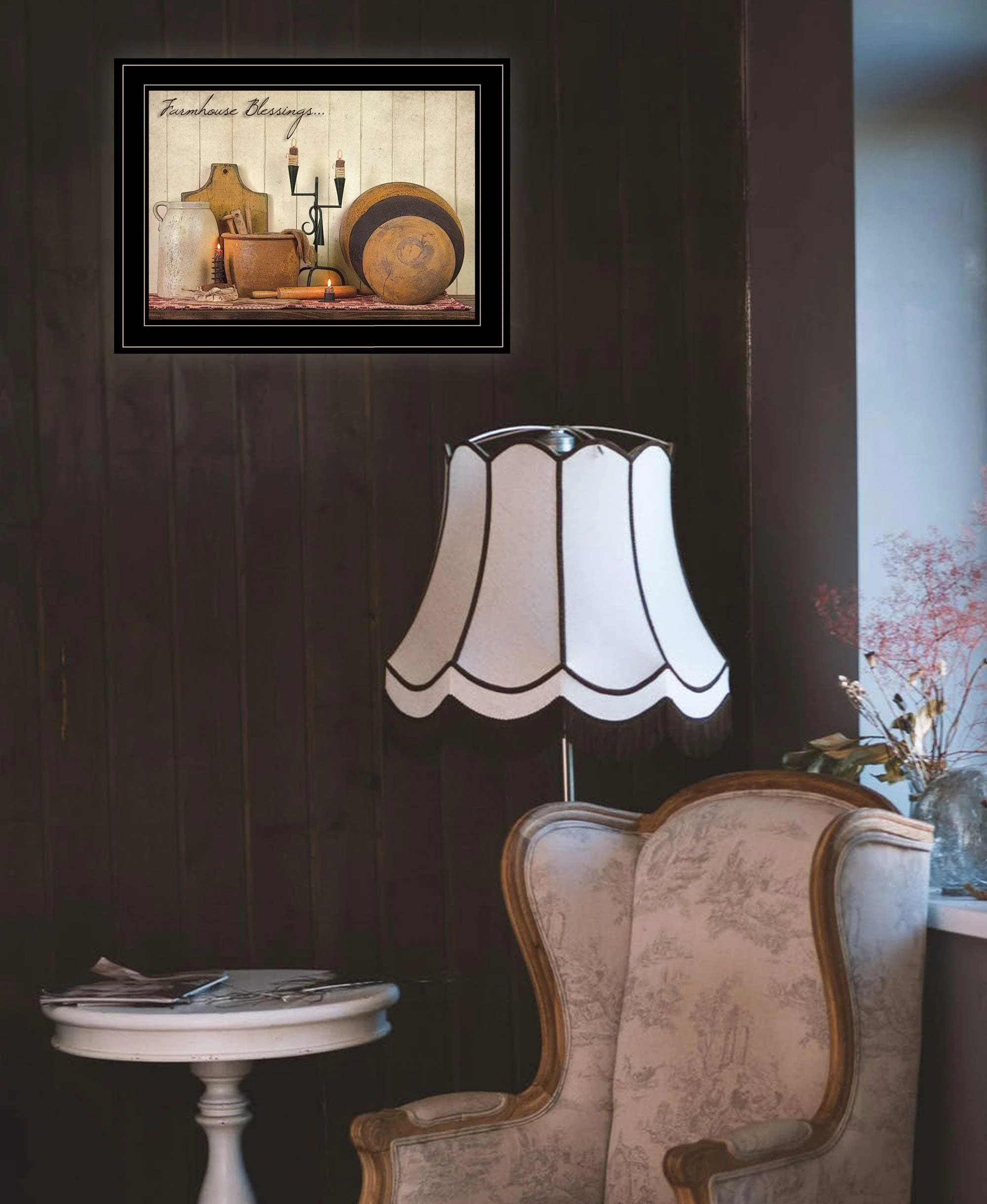 Farmhouse Blessings 3 Black Framed Print Kitchen Wall Art - Image 4
