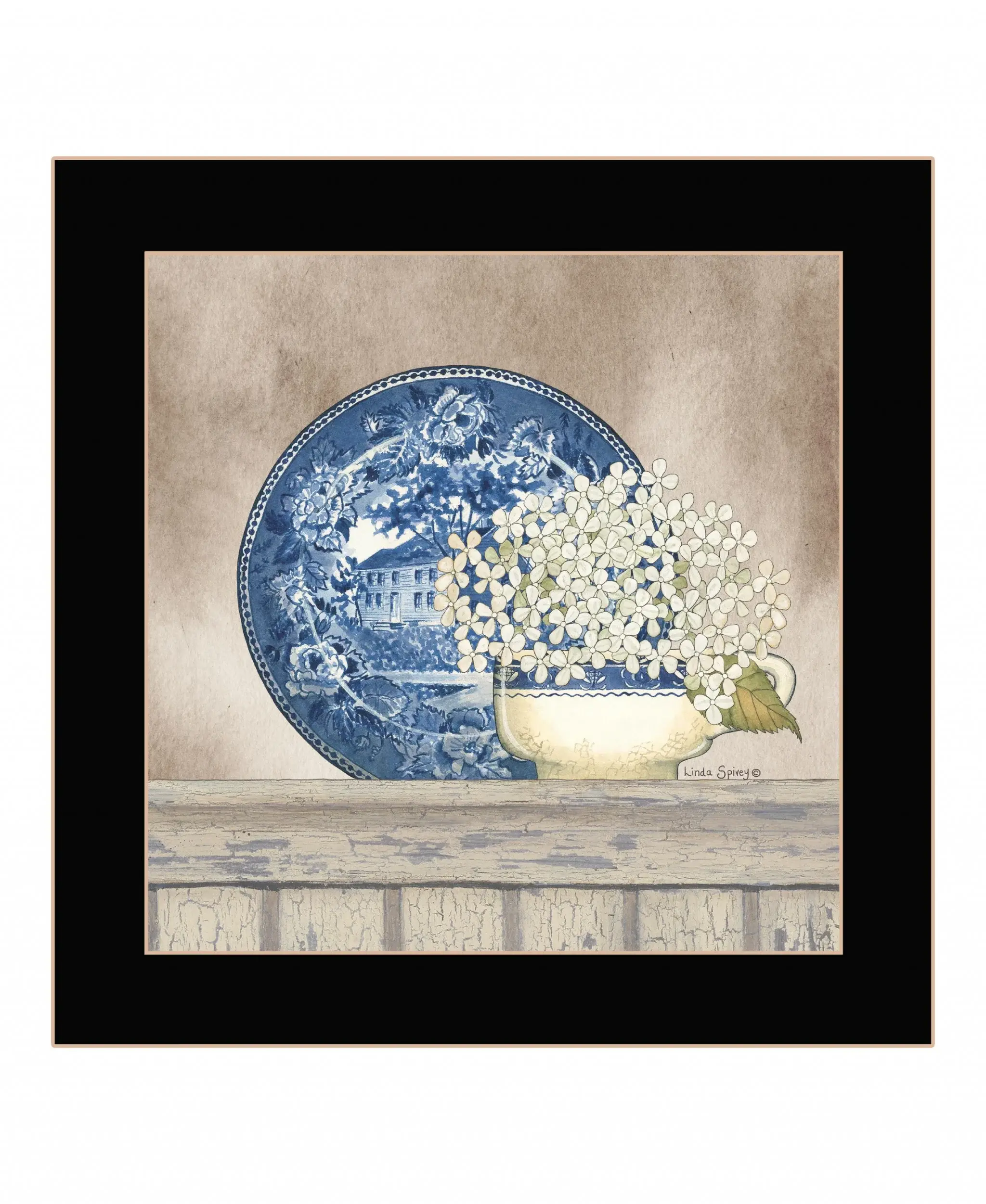 Farmhouse Blues I 1 Black Framed Print Wall Art - Image 2