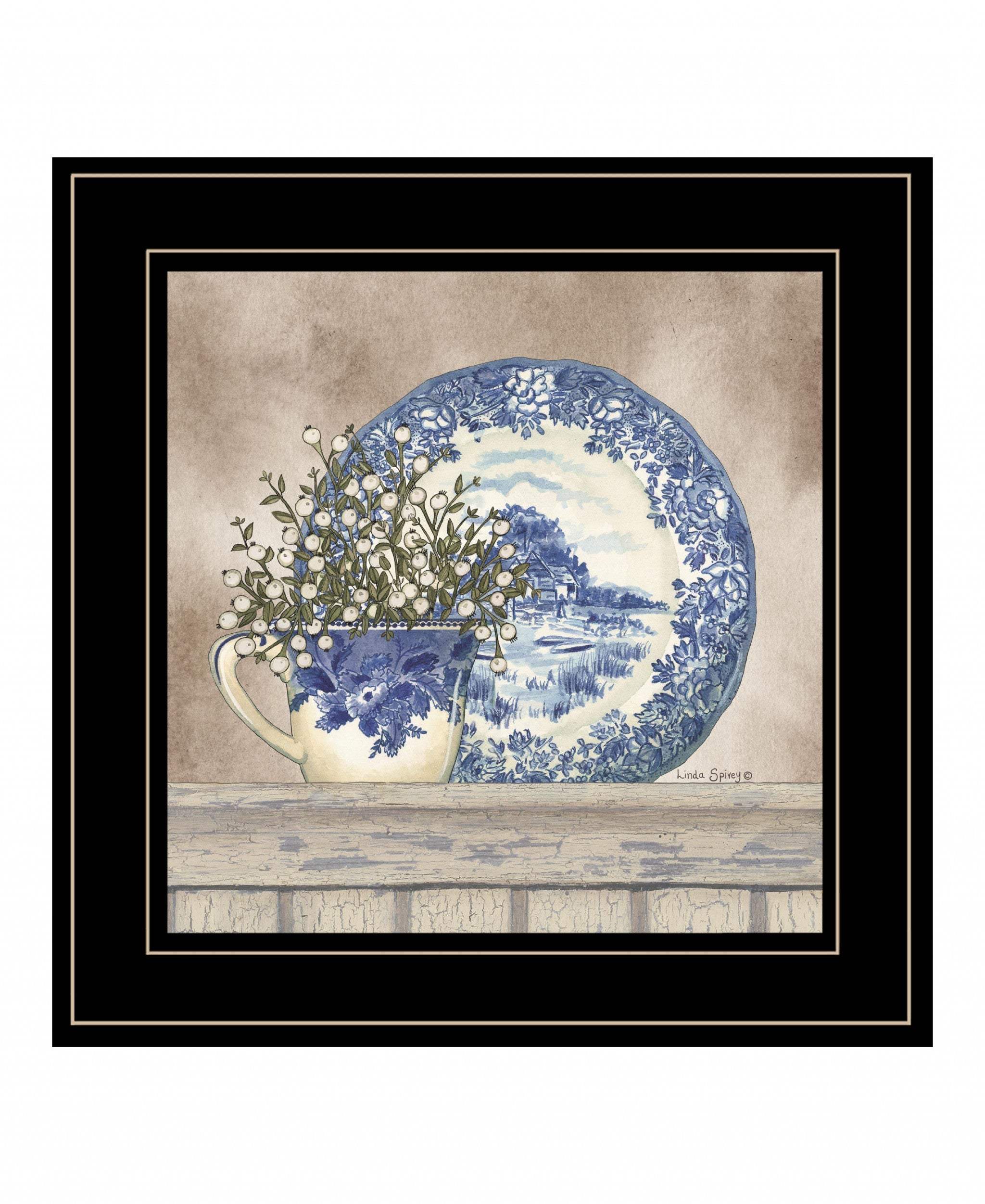 Farmhouse Blues II 3 Black Framed Print Wall Art - Image 2
