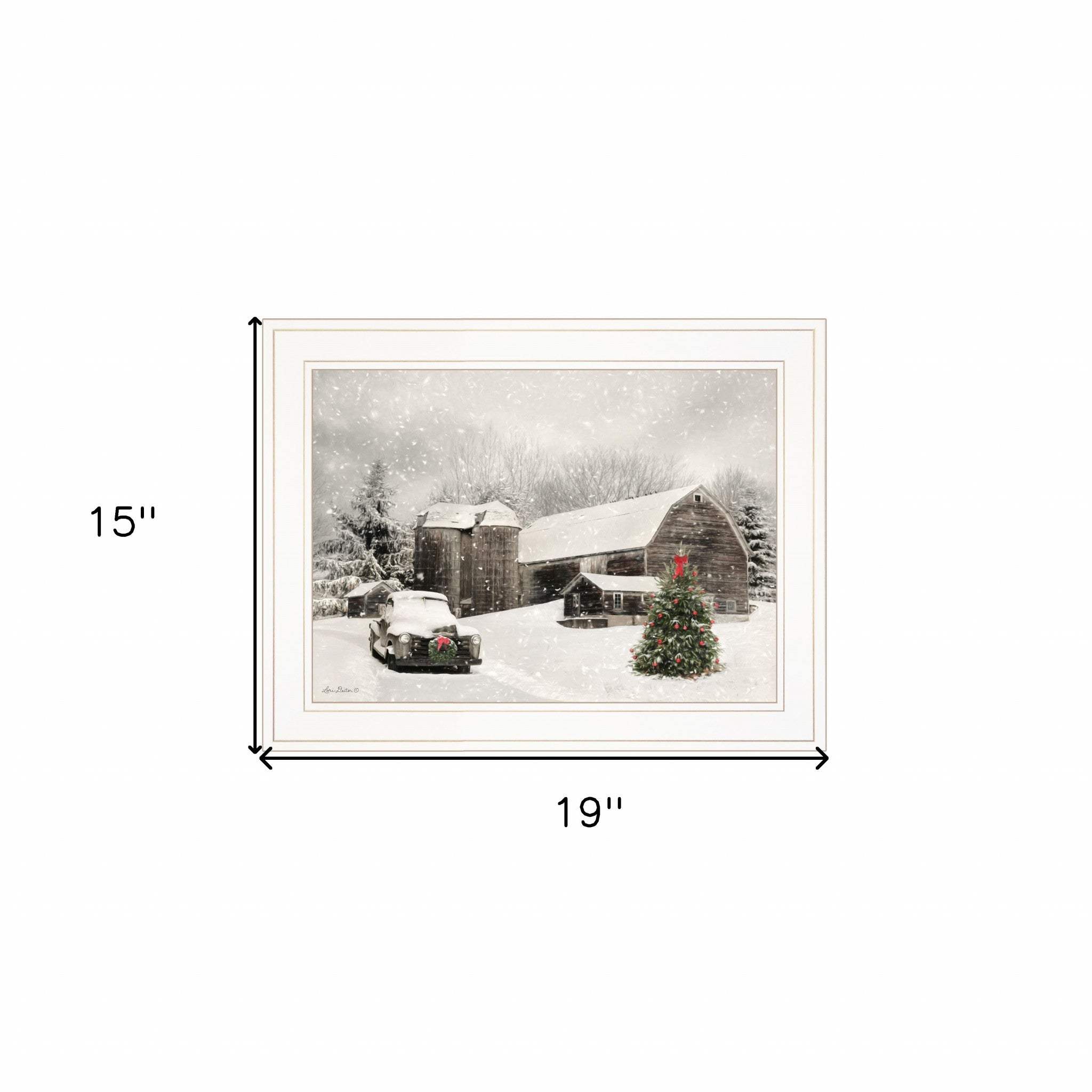 Farmhouse Christmas 1 White Framed Print Wall Art - Image 5