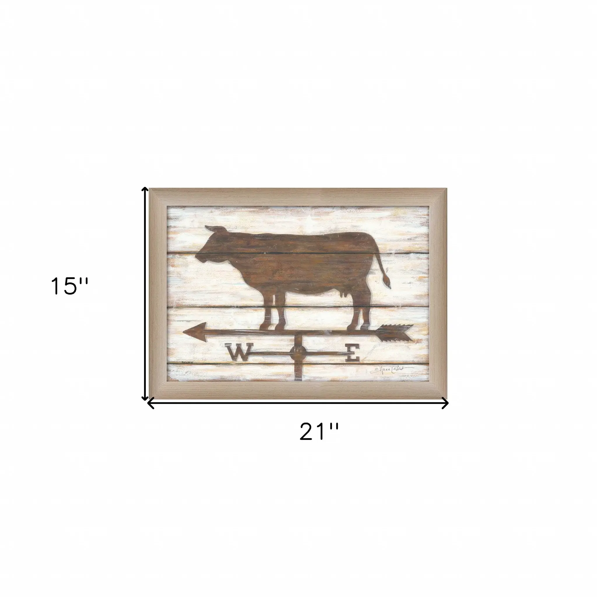 Farmhouse Cow Brown Framed Print Wall Art - Image 5