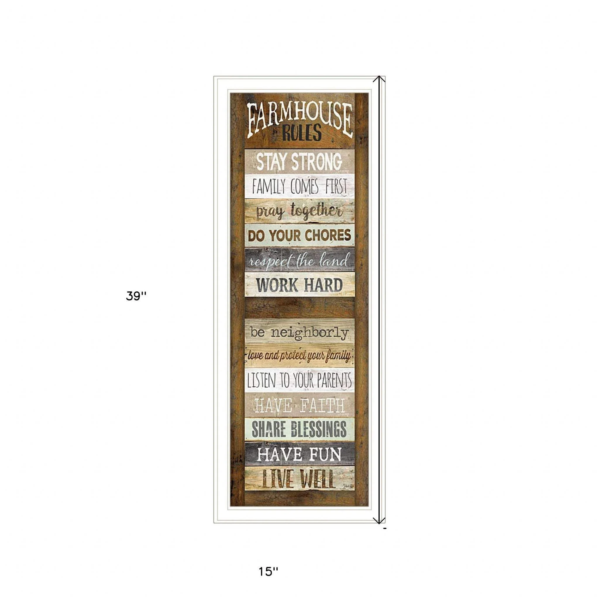 Farmhouse Rules 2 White Framed Print Wall Art - Image 5