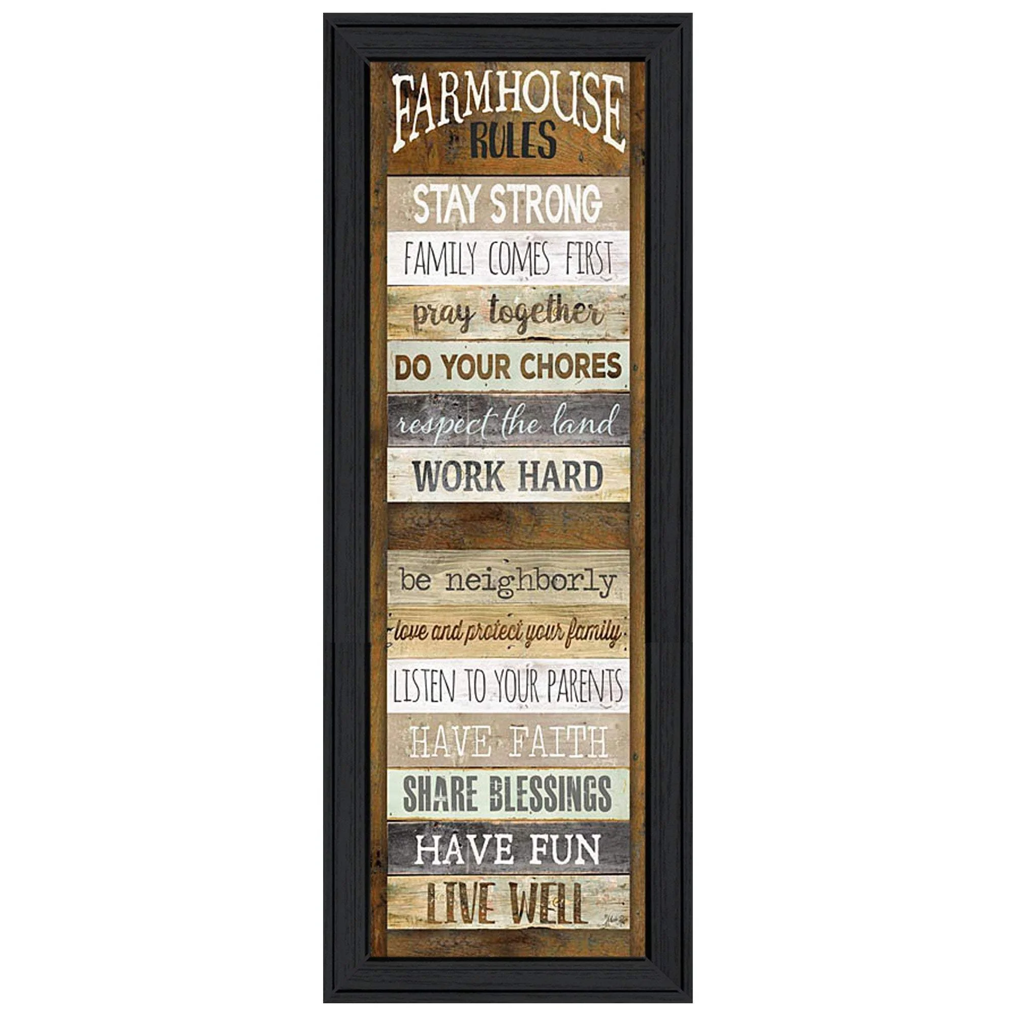 Farmhouse Rules 3 Black Framed Print Wall Art - Image 2