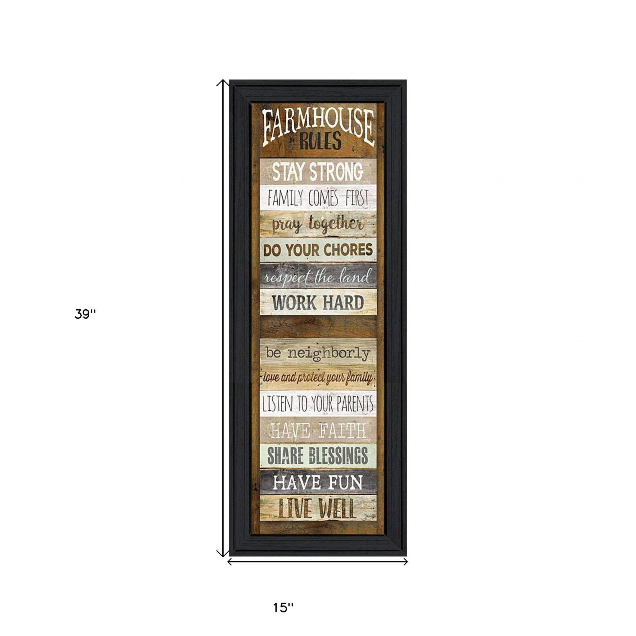 Farmhouse Rules 3 Black Framed Print Wall Art - Image 5