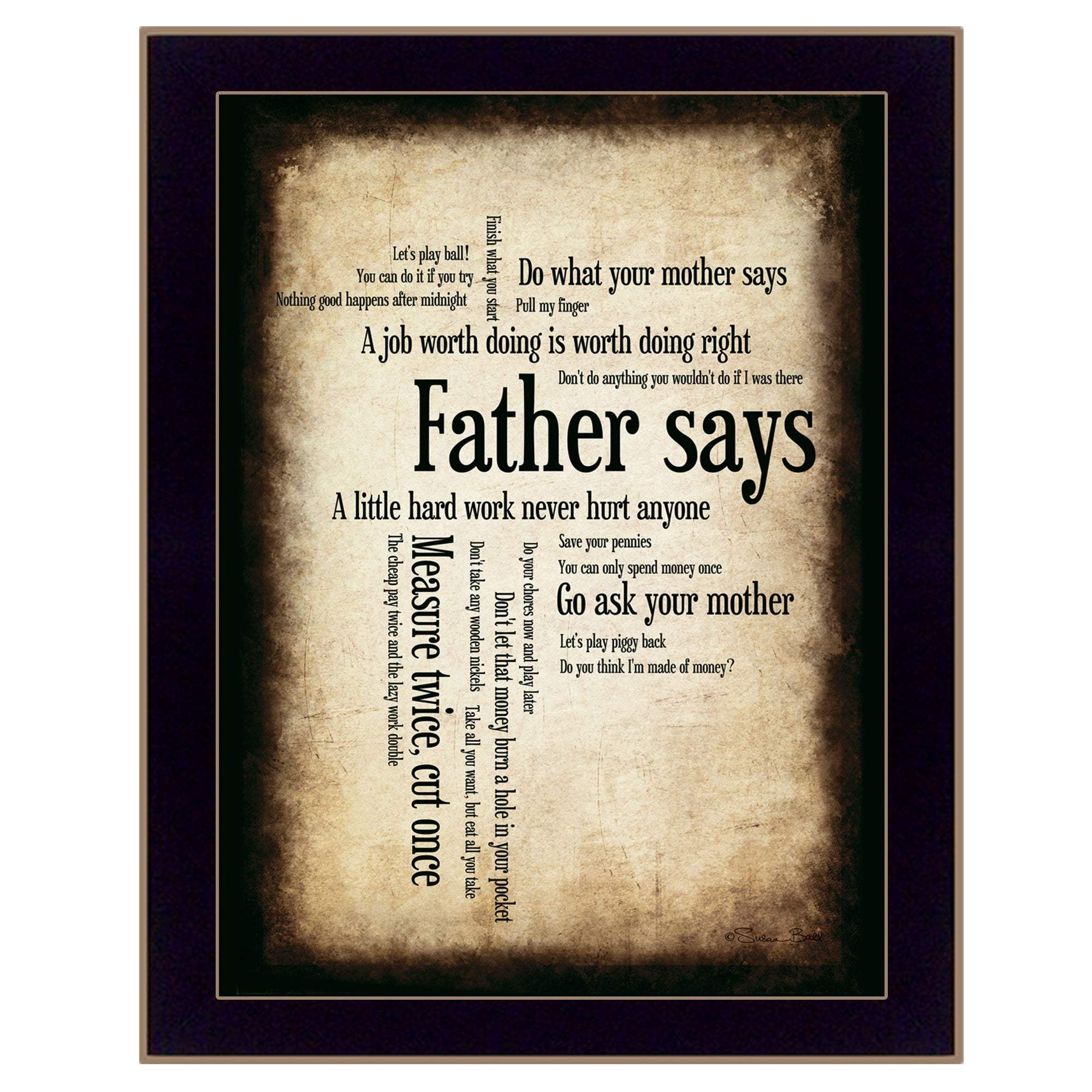 Father Says 2 Black Framed Print Wall Art - Image 2