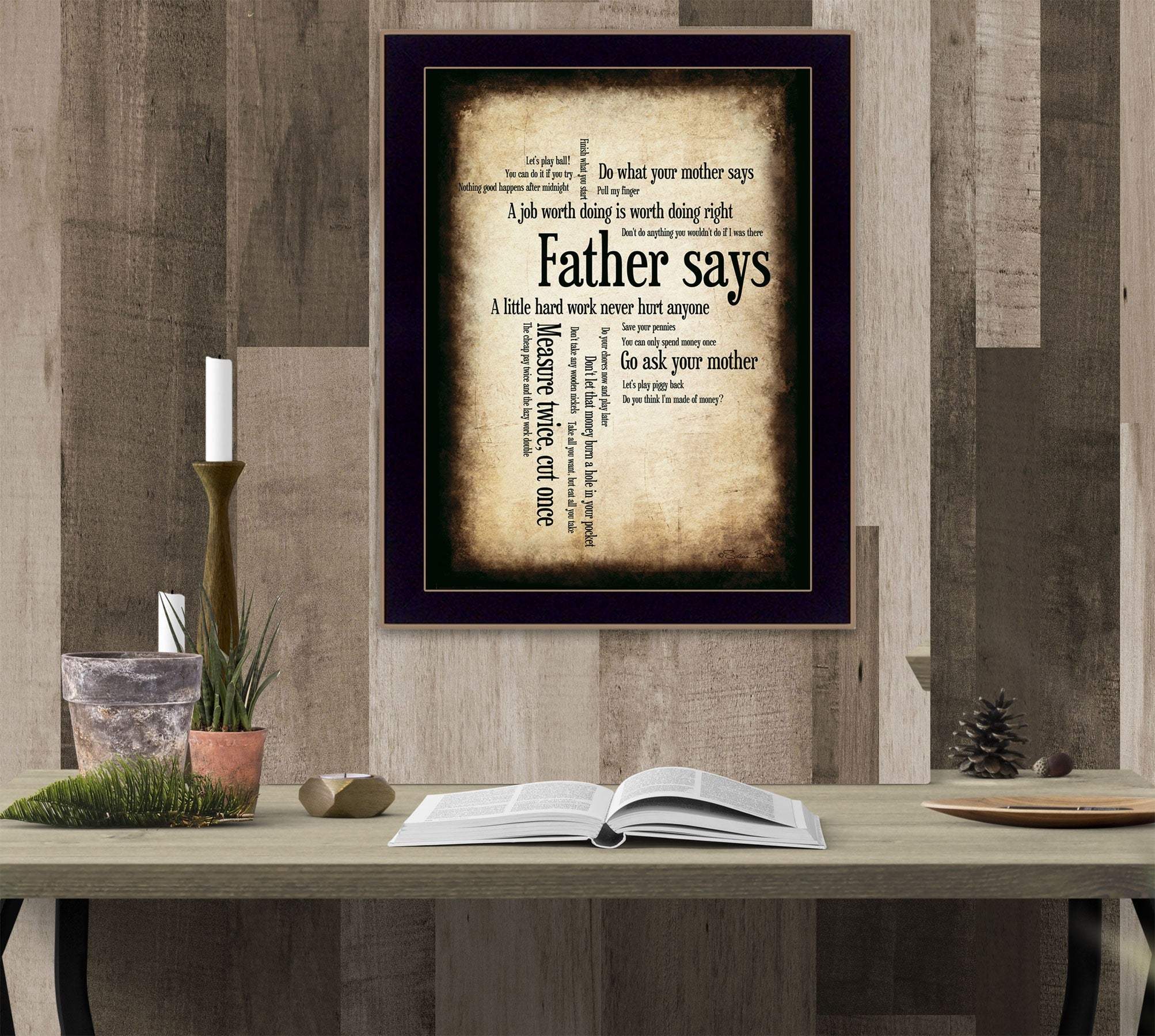 Father Says 2 Black Framed Print Wall Art - Image 5