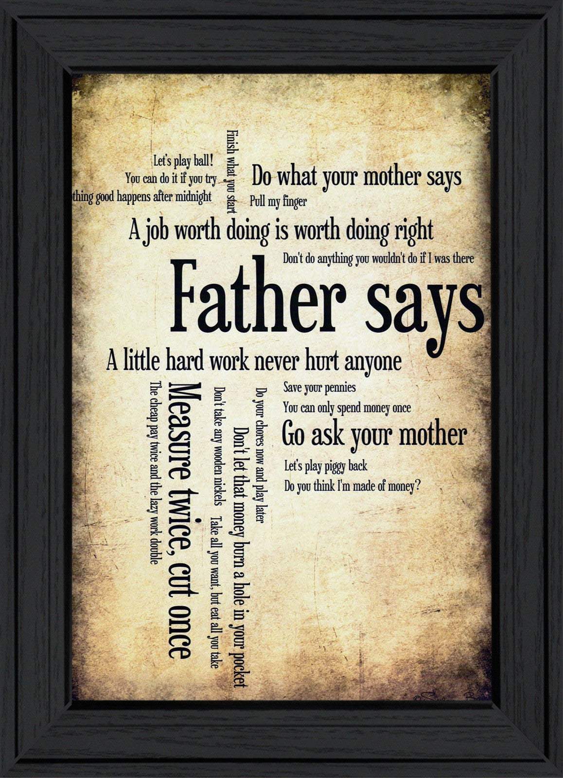 Father Says Black Framed Print Wall Art - Image 2