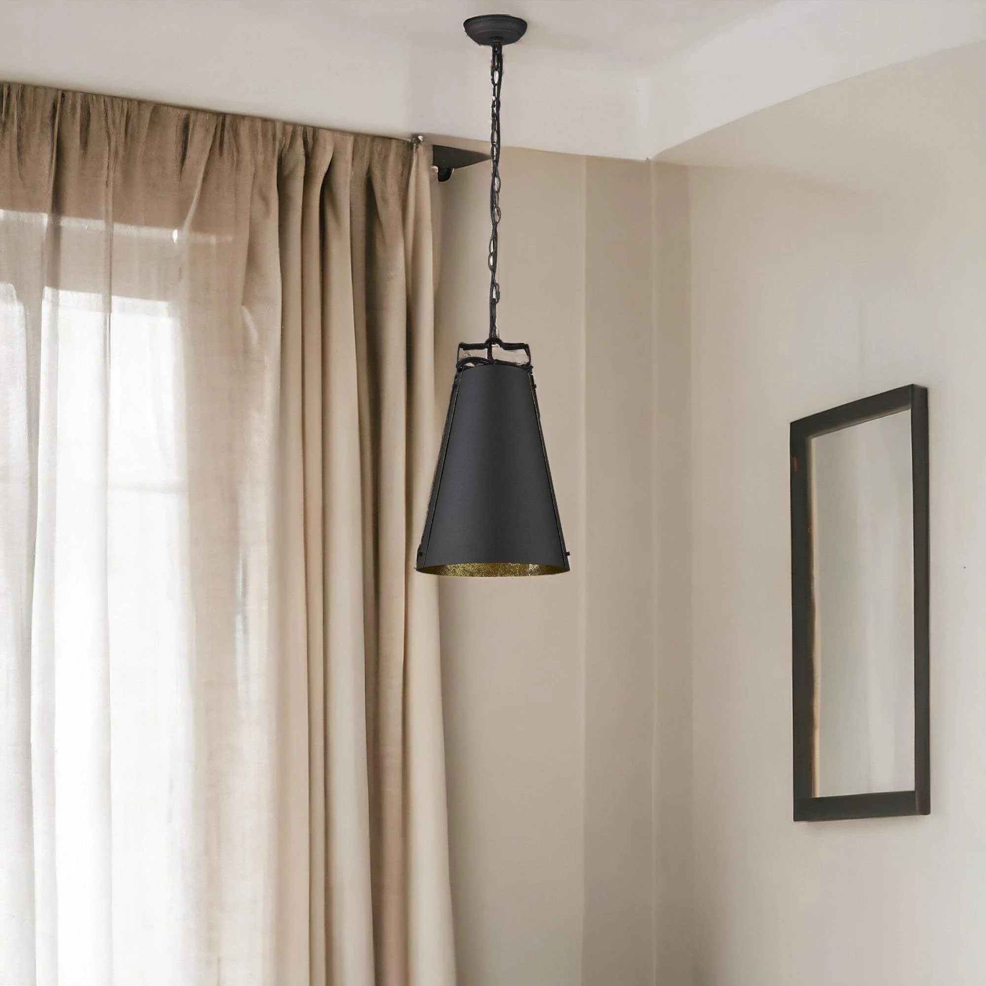 Faza 1-Light Matte Black Pendant - Image 2