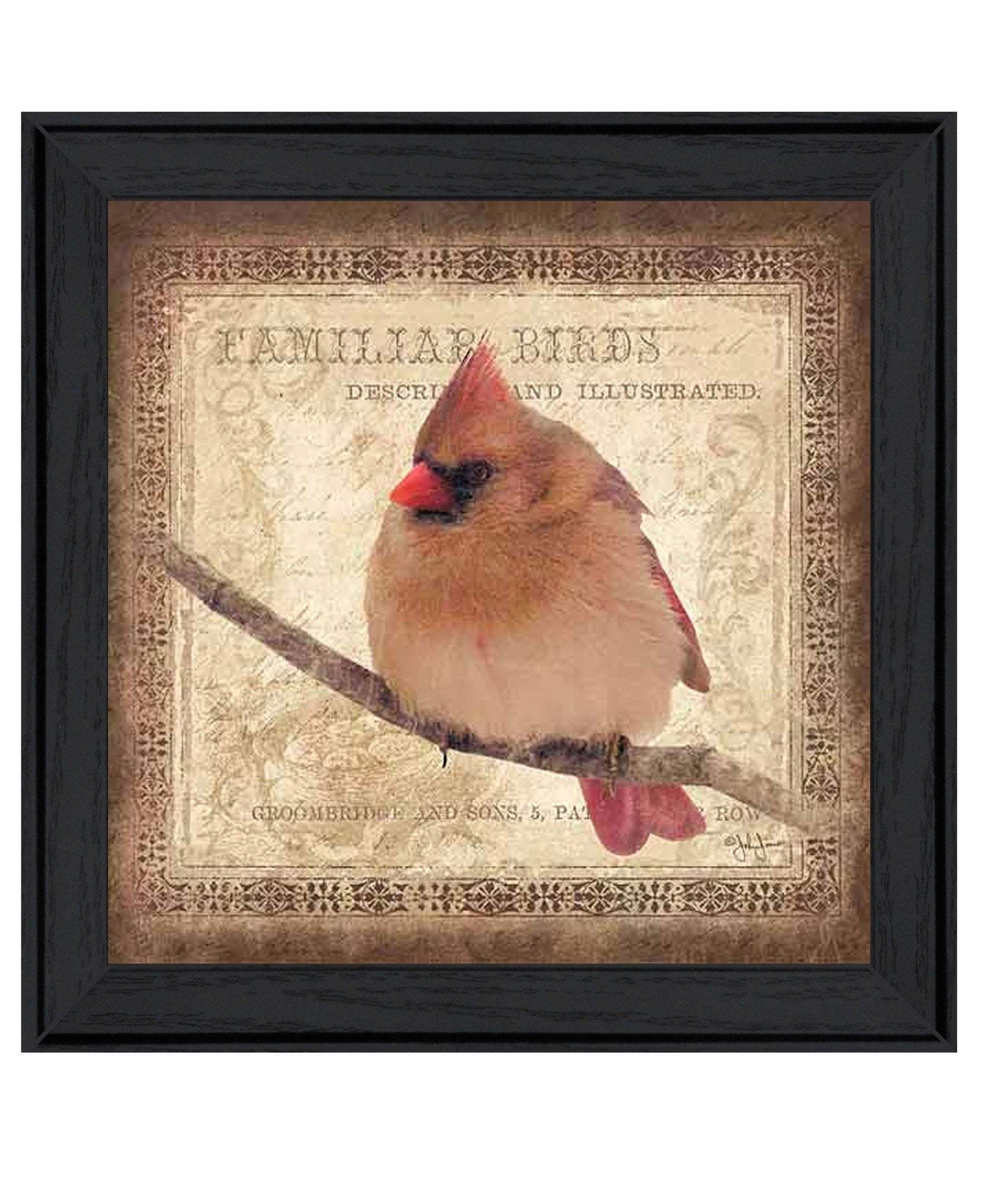 Female Cardinal 2 Black Framed Print Wall Art - Image 2